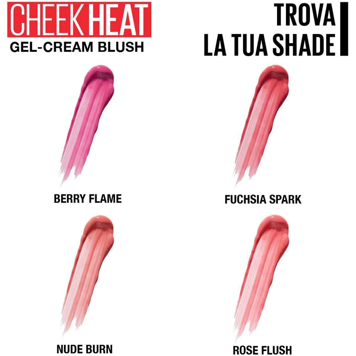 image:imageMAYBELLINE Cheek Heat Blush Rouge GelFormel wasserbasierte Farbpigmente glossyglnzendes Finish 20 Rose Flash 10 ml 1er Pack15 Nude Burn