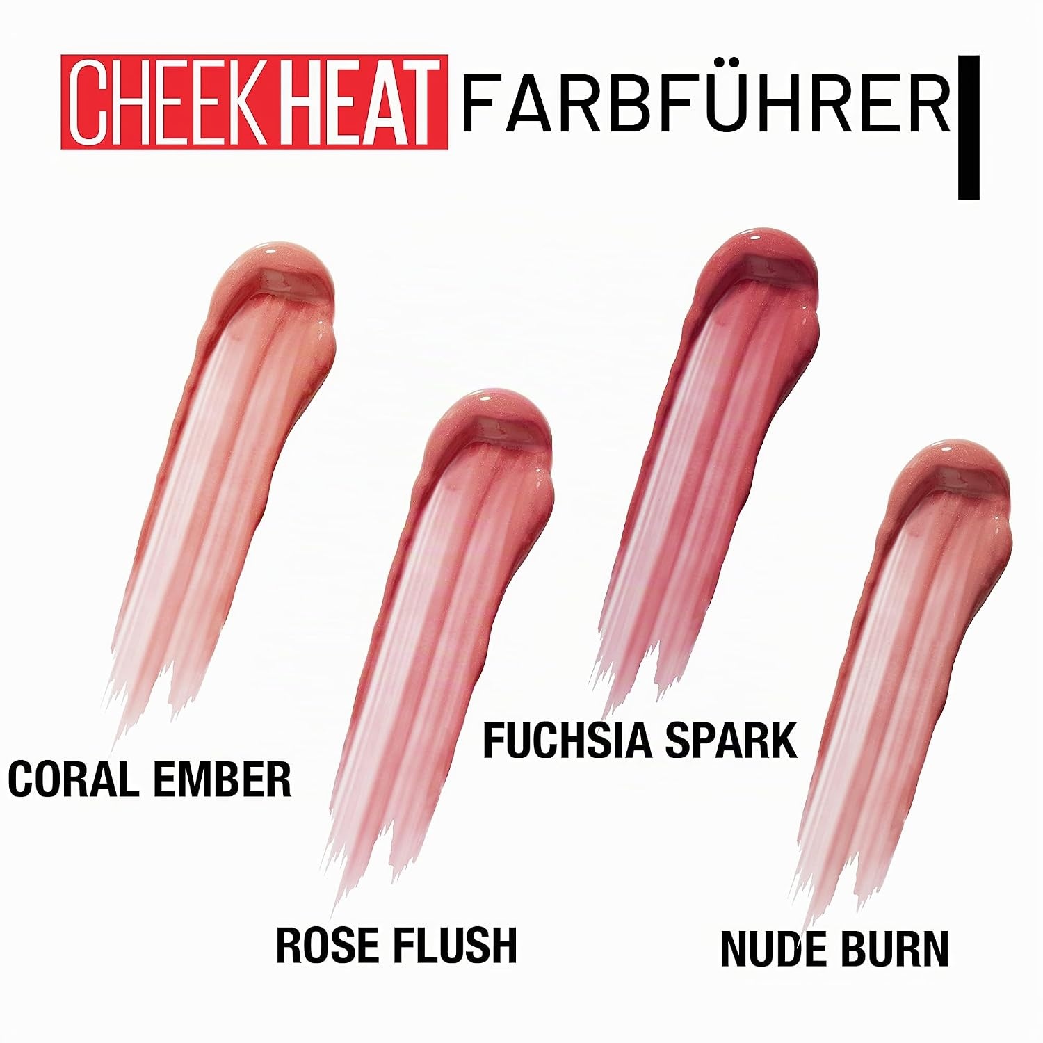 image:imageMAYBELLINE Cheek Heat Blush Rouge GelFormel wasserbasierte Farbpigmente glossyglnzendes Finish 20 Rose Flash 10 ml 1er Pack15 Nude Burn