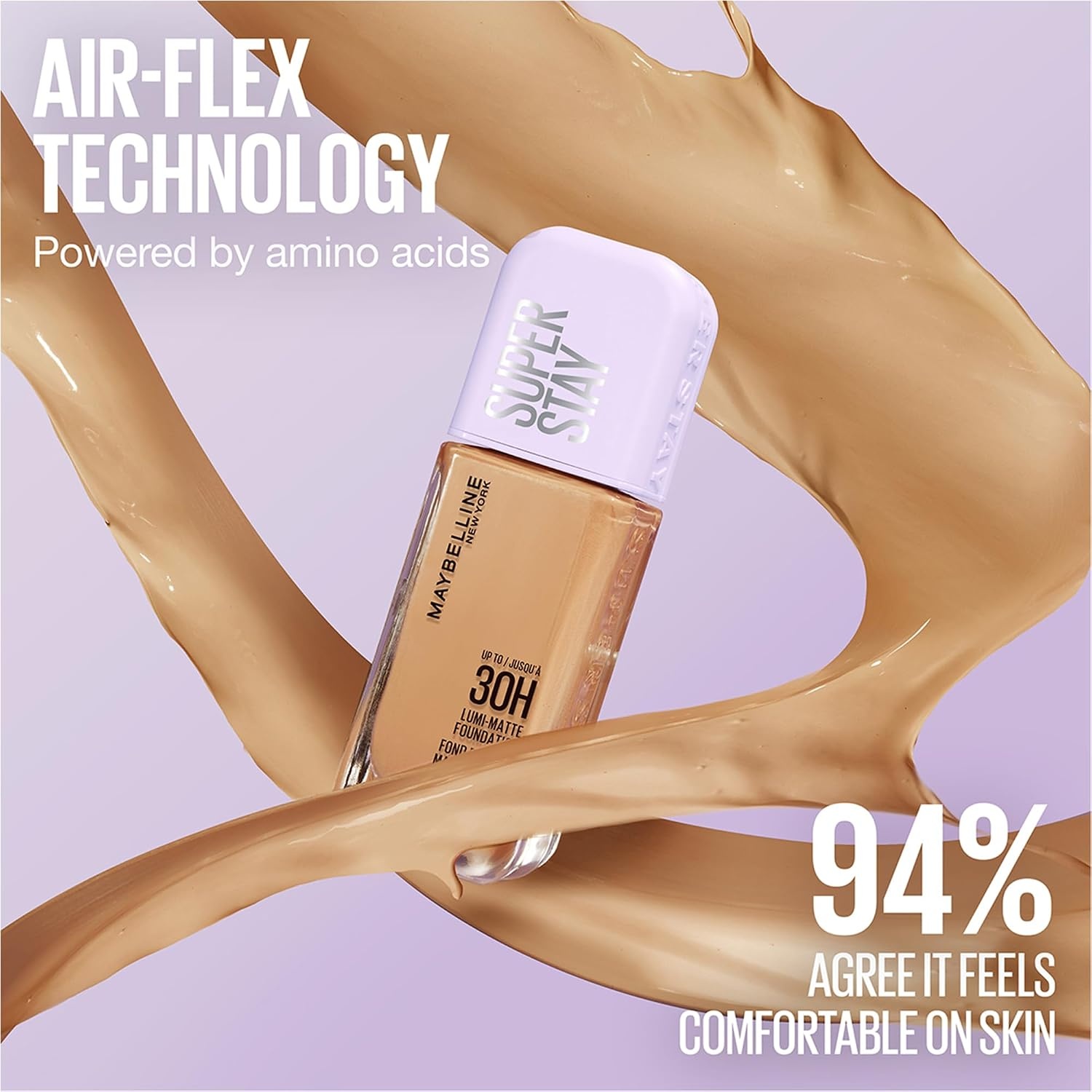 image:imageMaybelline New York Flssiges Makeup mit langem Halt extrem widerstandsfhig leuchtendes mattes Finish angereichert mit Aminosuren fr alle Hauttypen Superstay 30H LumiMatte Farbton 332355