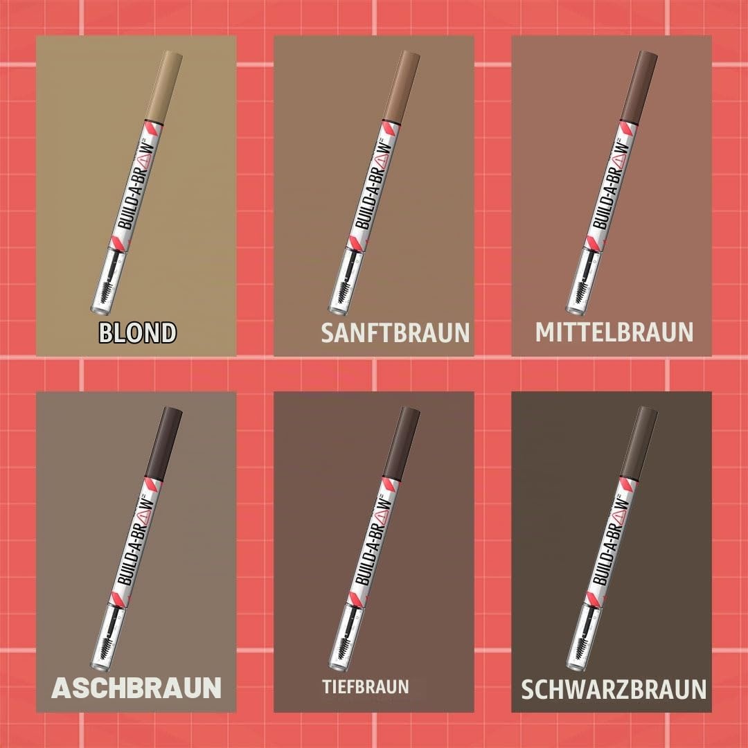image:imageMaybelline New York 2in1 Augenbrauenstift mit Gel fr volle und definierte Augenbrauen Bis zu 24 Stunden Halt Kein Verwischen BuildABrow Vegane Formel Nr 260 Deep Brown257 Medium Brown