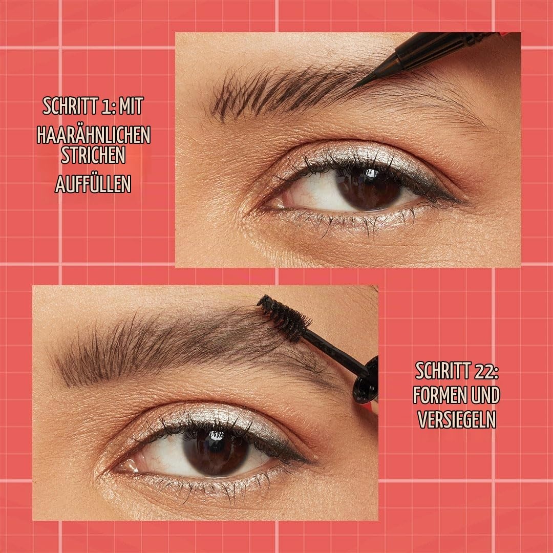 image:imageMaybelline New York 2in1 Augenbrauenstift mit Gel fr volle und definierte Augenbrauen Bis zu 24 Stunden Halt Kein Verwischen BuildABrow Vegane Formel Nr 260 Deep Brown257 Medium Brown
