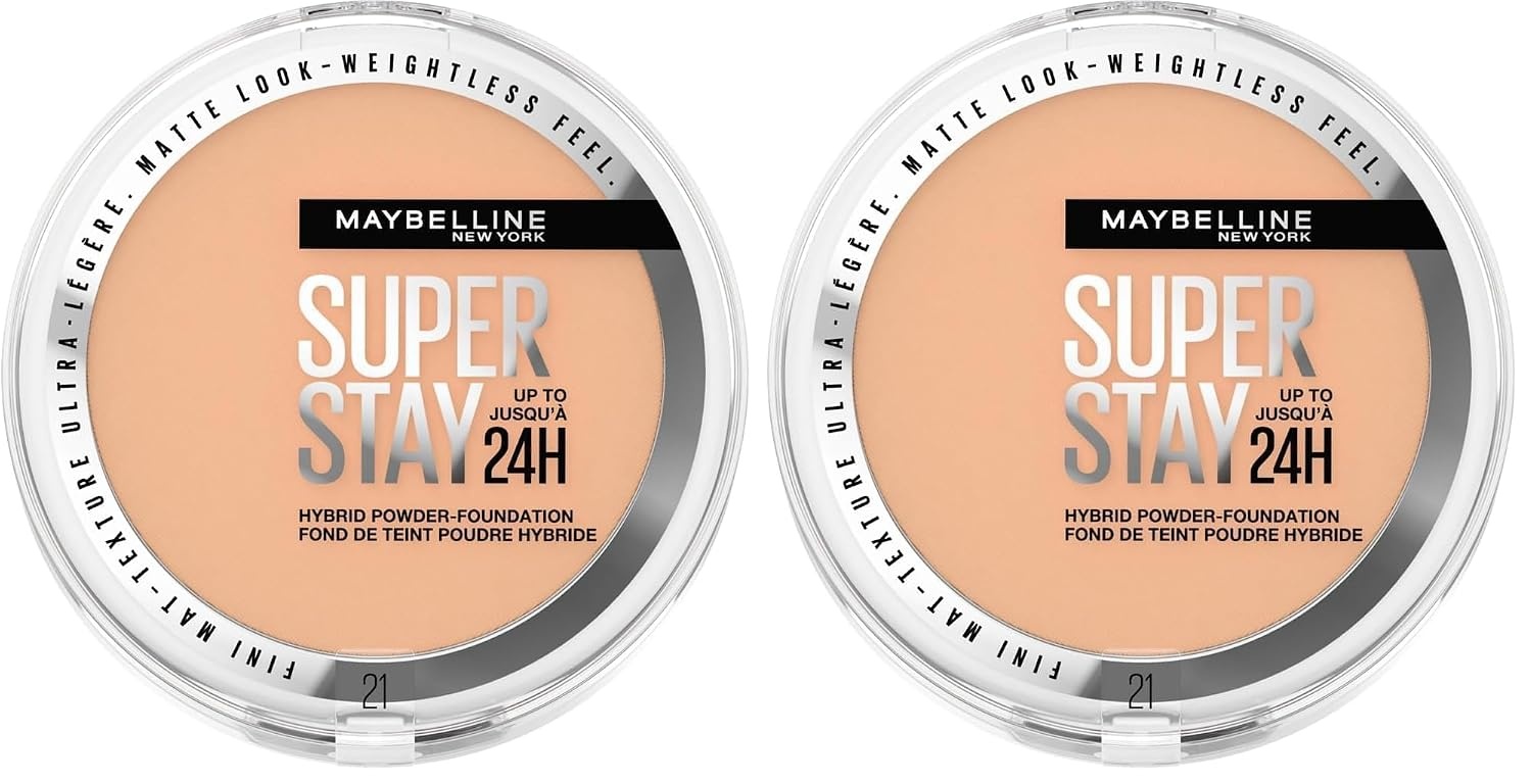 image:imageMaybelline New York 2in1 Puder MakeUp Wasserfest und mattierend mit hoher Deckkraft Super Stay Hybrid Powder Foundation Nr 75 1 StckNr 21