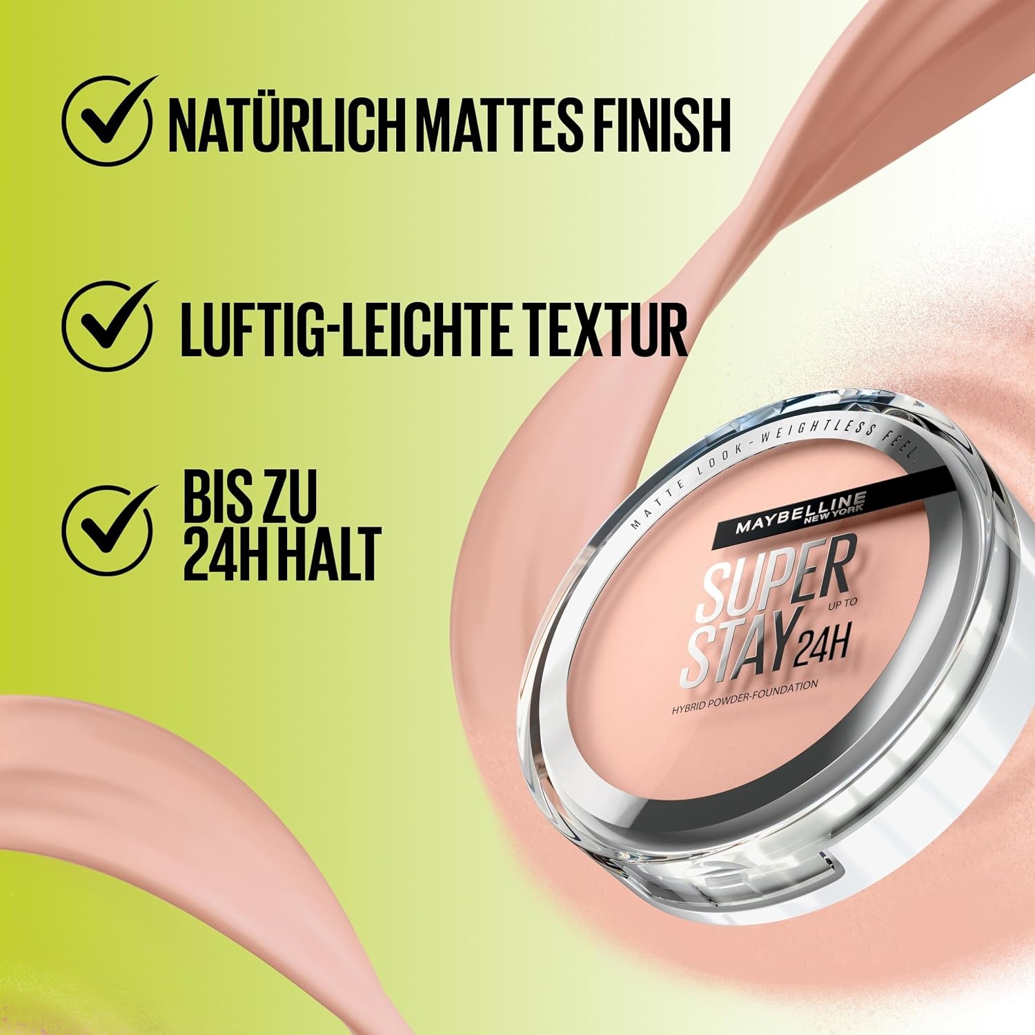 image:imageMaybelline New York 2in1 Puder MakeUp Wasserfest und mattierend mit hoher Deckkraft Super Stay Hybrid Powder Foundation Nr 75 1 StckNr 21