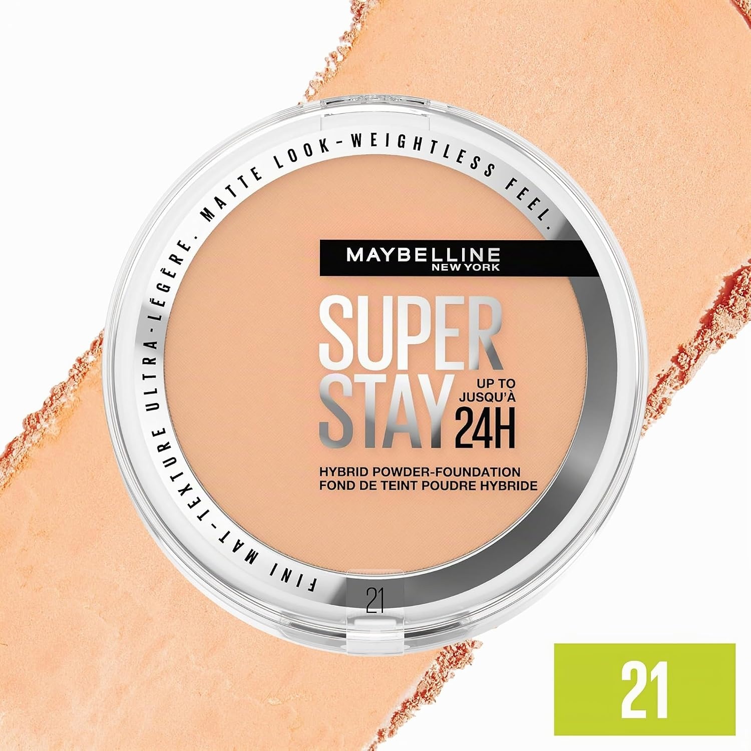 image:imageMaybelline New York 2in1 Puder MakeUp Wasserfest und mattierend mit hoher Deckkraft Super Stay Hybrid Powder Foundation Nr 75 1 StckNr 21