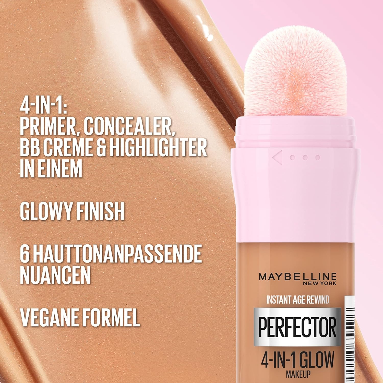 image:imageMaybelline New York 4in1 Make Up Concealer BB Cream Highlighter Primer Instant Perfector Glow 01 Light 20 ml Lifter Plump Lipgloss sichtbar vergrerte Lippen 005 Peach Fever 54 ml