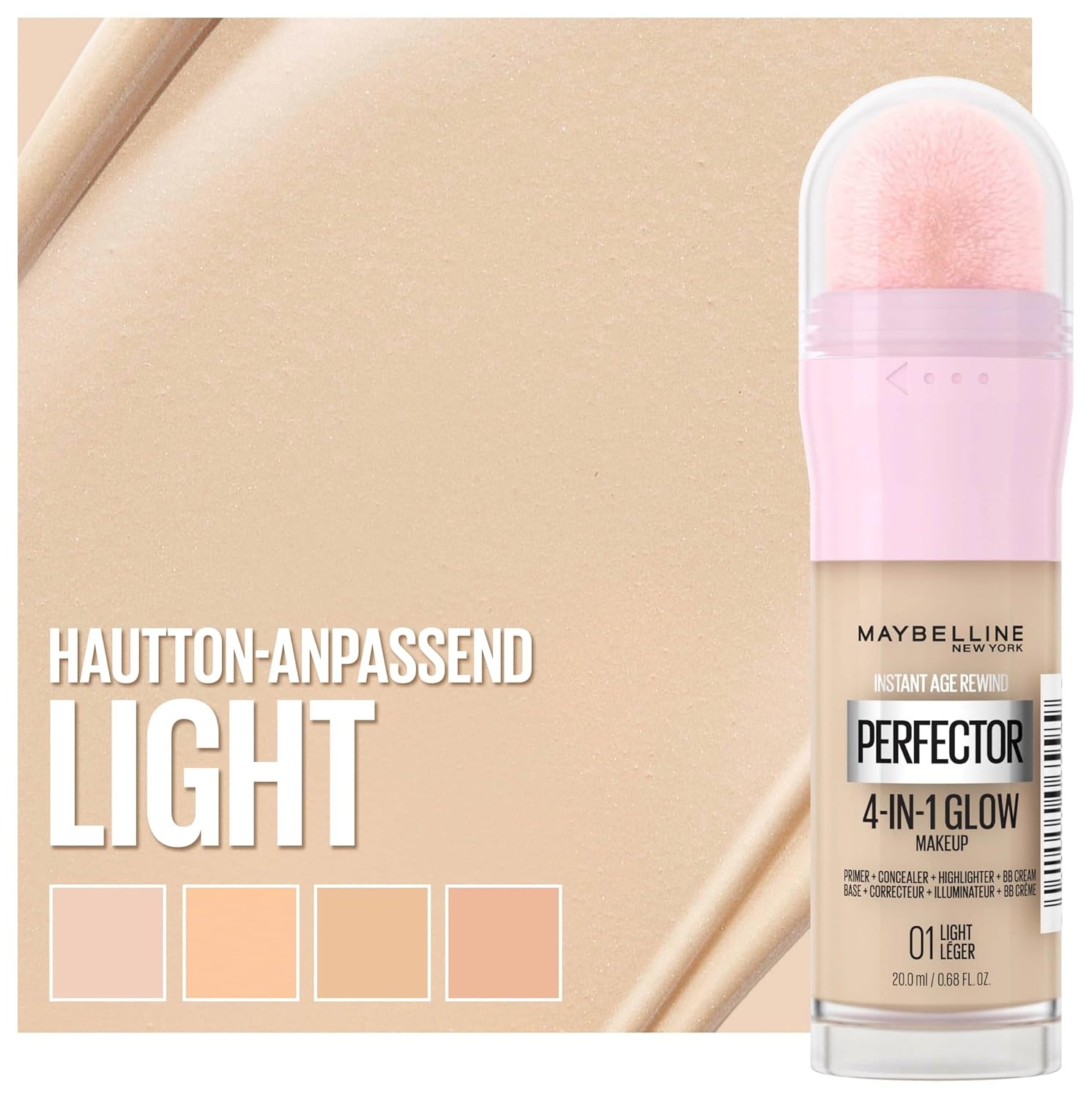 image:imageMaybelline New York 4in1 Make Up Instant Perfector Glow Nr 01 Light 20 ml Garnier Antioxidatives UVSonnenschutzFluid LSF 50 nicht fettende Sonnencreme Hyaluronsure Ambre Solaire 40 ml