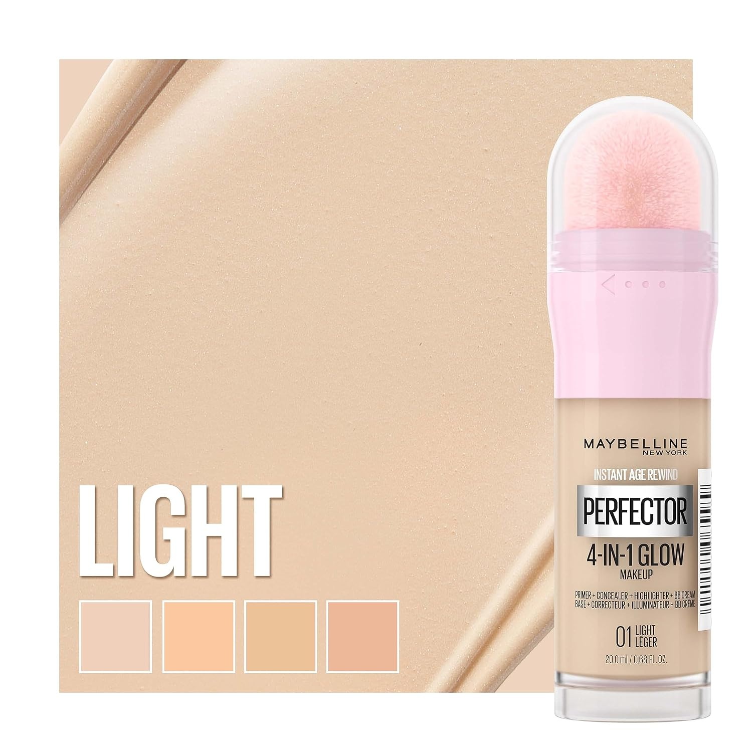 image:imageMaybelline New York 4in1 Make Up Instant Perfector Glow Nr 02 Medium 20 ml Instant AntiAge Effekt Concealer Nr 04 Honey 68 ml01 Light 01 Light