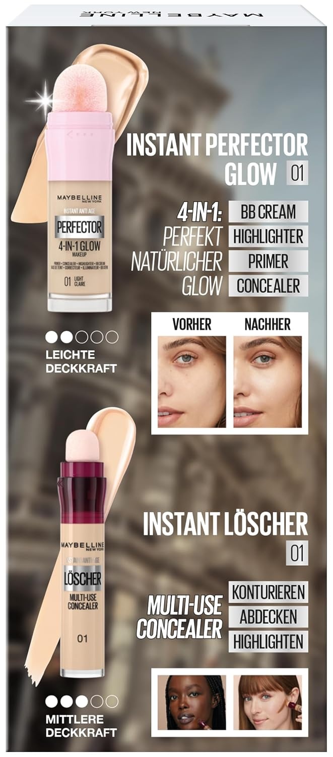 image:imageMaybelline New York 4in1 Make Up Instant Perfector Glow Nr 02 Medium 20 ml Instant AntiAge Effekt Concealer Nr 04 Honey 68 ml01 Light 01 Light