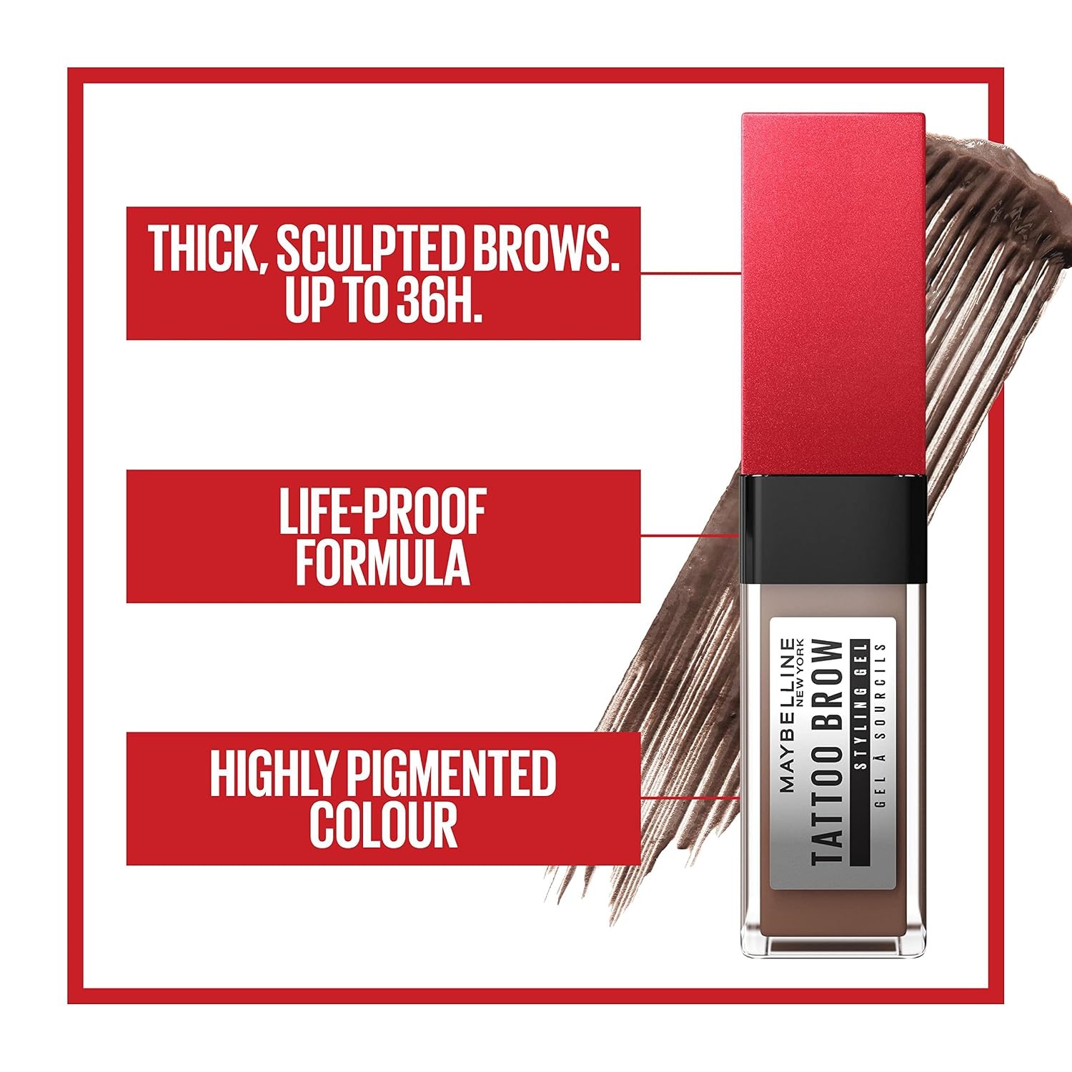 image:imageMaybelline New York Augenbrauengel Fr dichter aussehende und geformte Augenbrauen Wischfest und wasserfest Tattoo Brow 36H Styling Gel Nr 250 Blonde 6 mlNr 257 Medium Brown