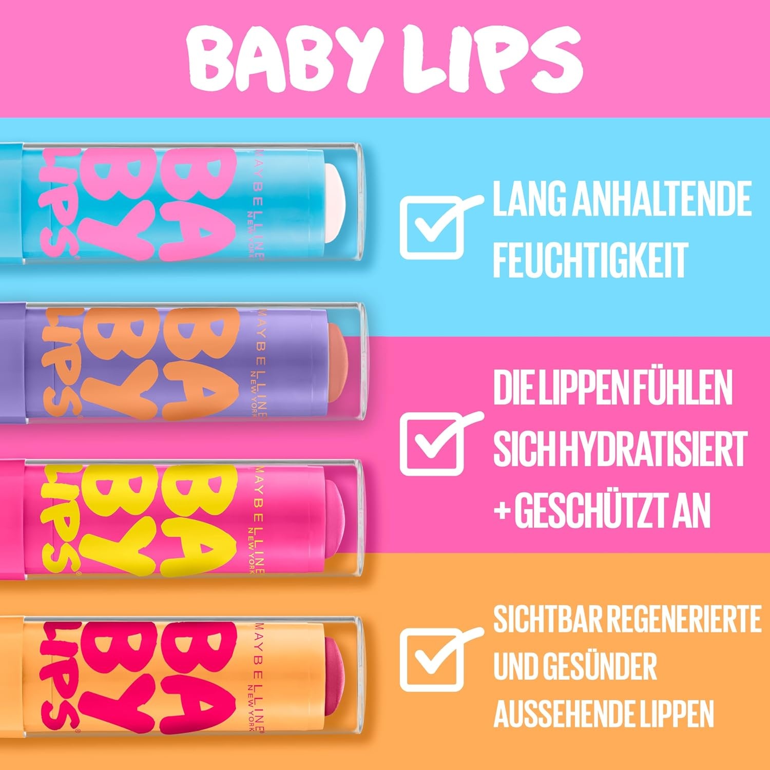 image:imageMaybelline New York Baby Lips Pflegender Lippenbalsam fr 8H Feuchtigkeit mit LSF 20 amp ReparaturKonzentrat Babyweiche Lippen amp transparenter Schutz Nr Quenched 48g48g