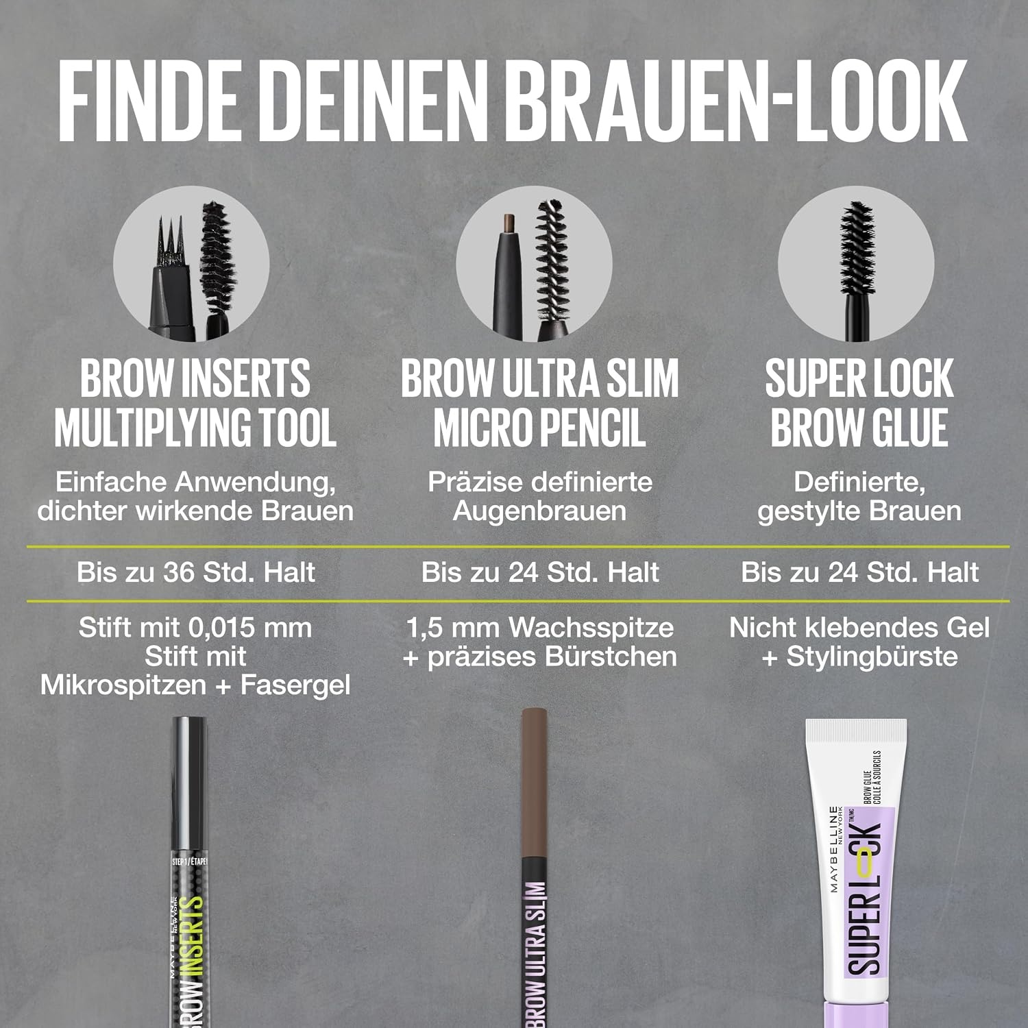 image:imageMaybelline New York Brow Inserts 2in1 Augenbrauenstift fr fllige amp definierte Augenbrauen 3fach MikroSpitze amp FaserGel mit bis zu 36H Halt Wasserfest amp Wischfest Blonde 1 1 Stk5 Deep Brown