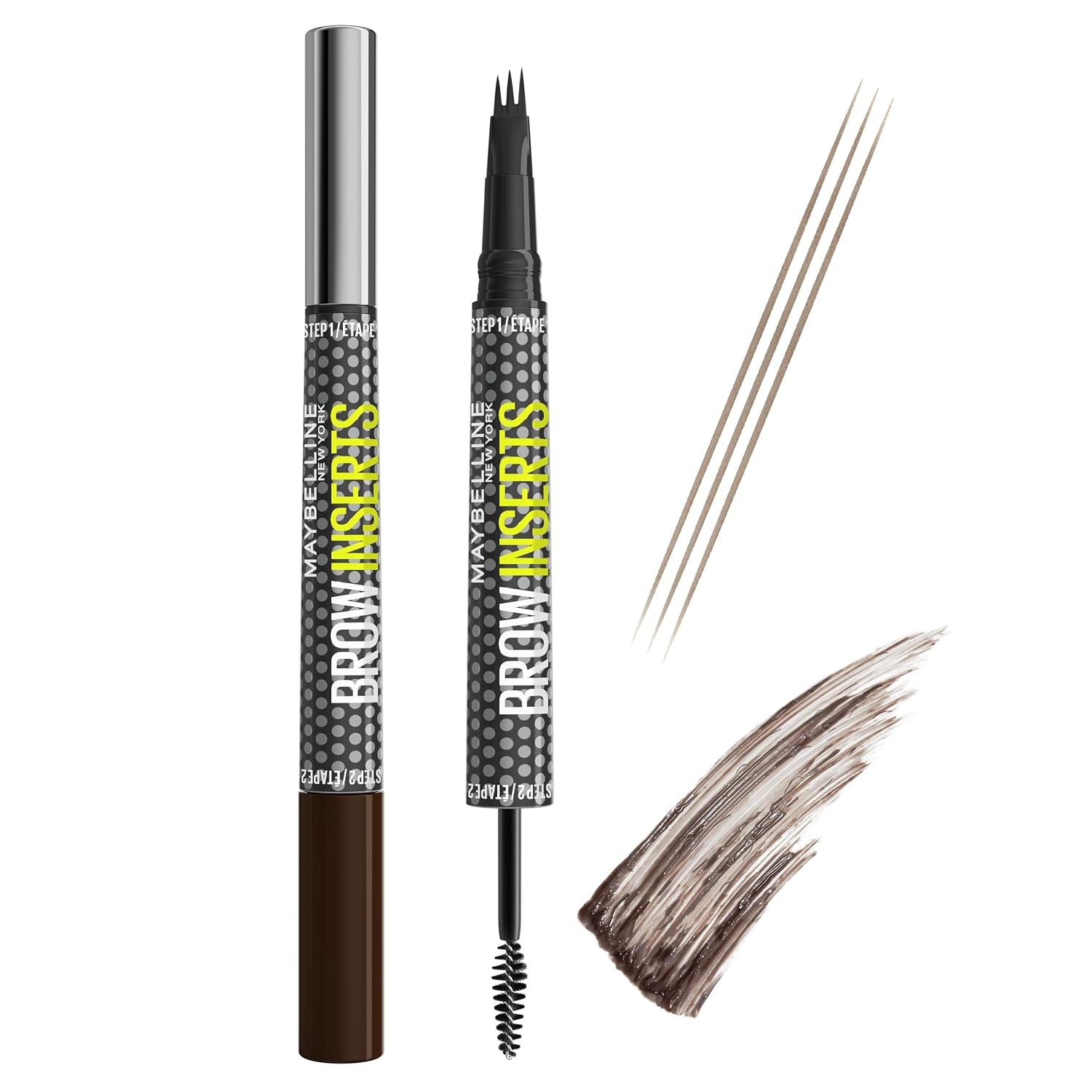 image:imageMaybelline New York Brow Inserts 2in1 Augenbrauenstift fr fllige amp definierte Augenbrauen 3fach MikroSpitze amp FaserGel mit bis zu 36H Halt Wasserfest amp Wischfest Blonde 1 1 Stk45 Ash Brown