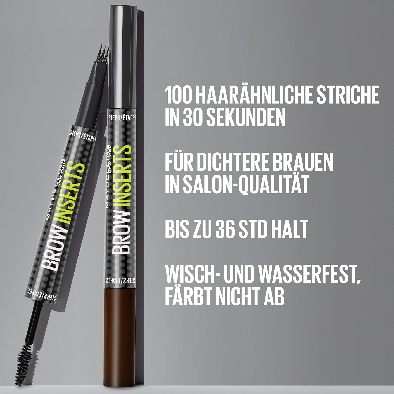 image:imageMaybelline New York Brow Inserts 2in1 Augenbrauenstift fr fllige amp definierte Augenbrauen 3fach MikroSpitze amp FaserGel mit bis zu 36H Halt Wasserfest amp Wischfest Blonde 1 1 Stk45 Ash Brown