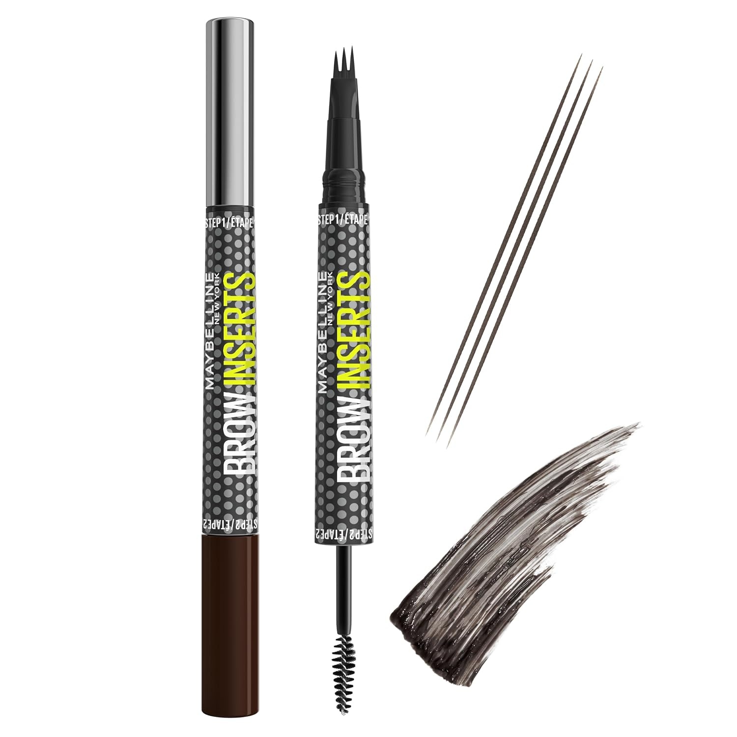 image:imageMaybelline New York Brow Inserts 2in1 Augenbrauenstift fr fllige amp definierte Augenbrauen 3fach MikroSpitze amp FaserGel mit bis zu 36H Halt Wasserfest amp Wischfest Blonde 1 1 Stk6 Black Brown