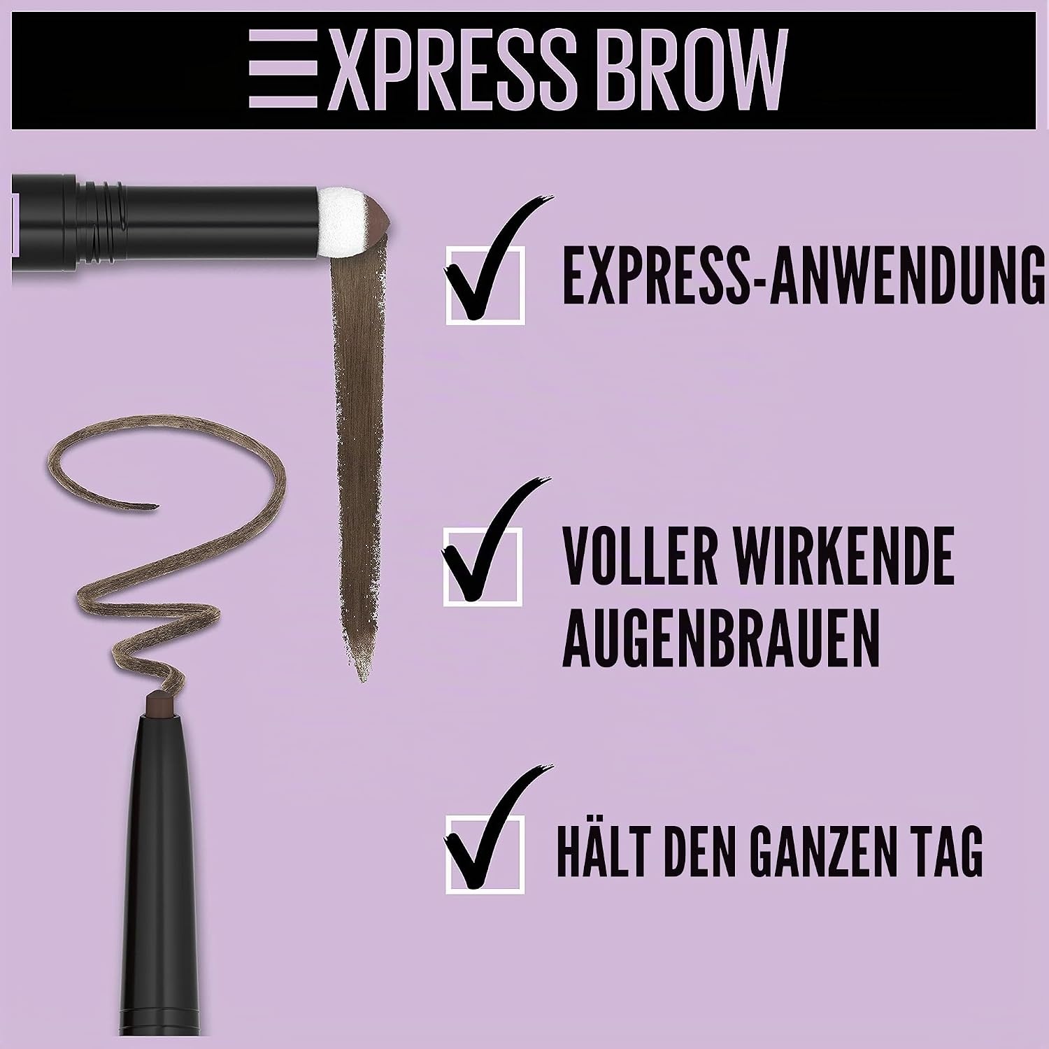 image:imageMaybelline New York Express Brow Satin Duo Augenbrauenstift und puder in Nr 02 Medium Brown mittelbraunNr 05 Black Brown