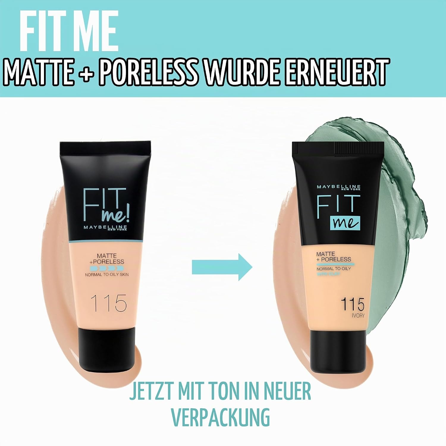 image:imageMaybelline New York Fit me Matte amp Poreless Makeup Nr 335 Classic Tan 30 mlNr 122 Creamy Beige