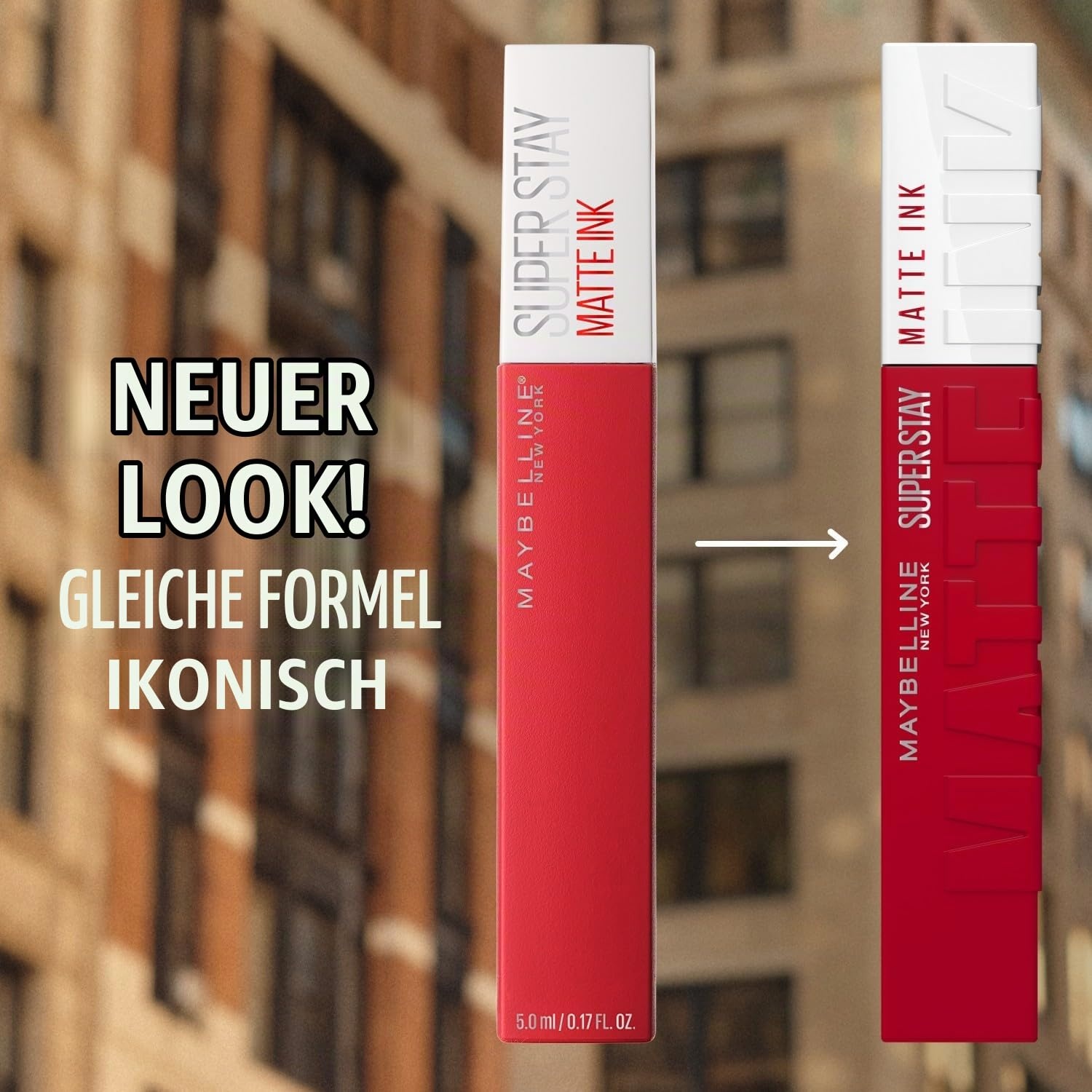 image:imageMaybelline New York Flssiger Lippenstift mit mattem Finish 16h Halt ohne Abfrben Vegane Formel Super Stay Matte Ink Moodmaker Nr 445 Energizer 5ml460 Optimiser