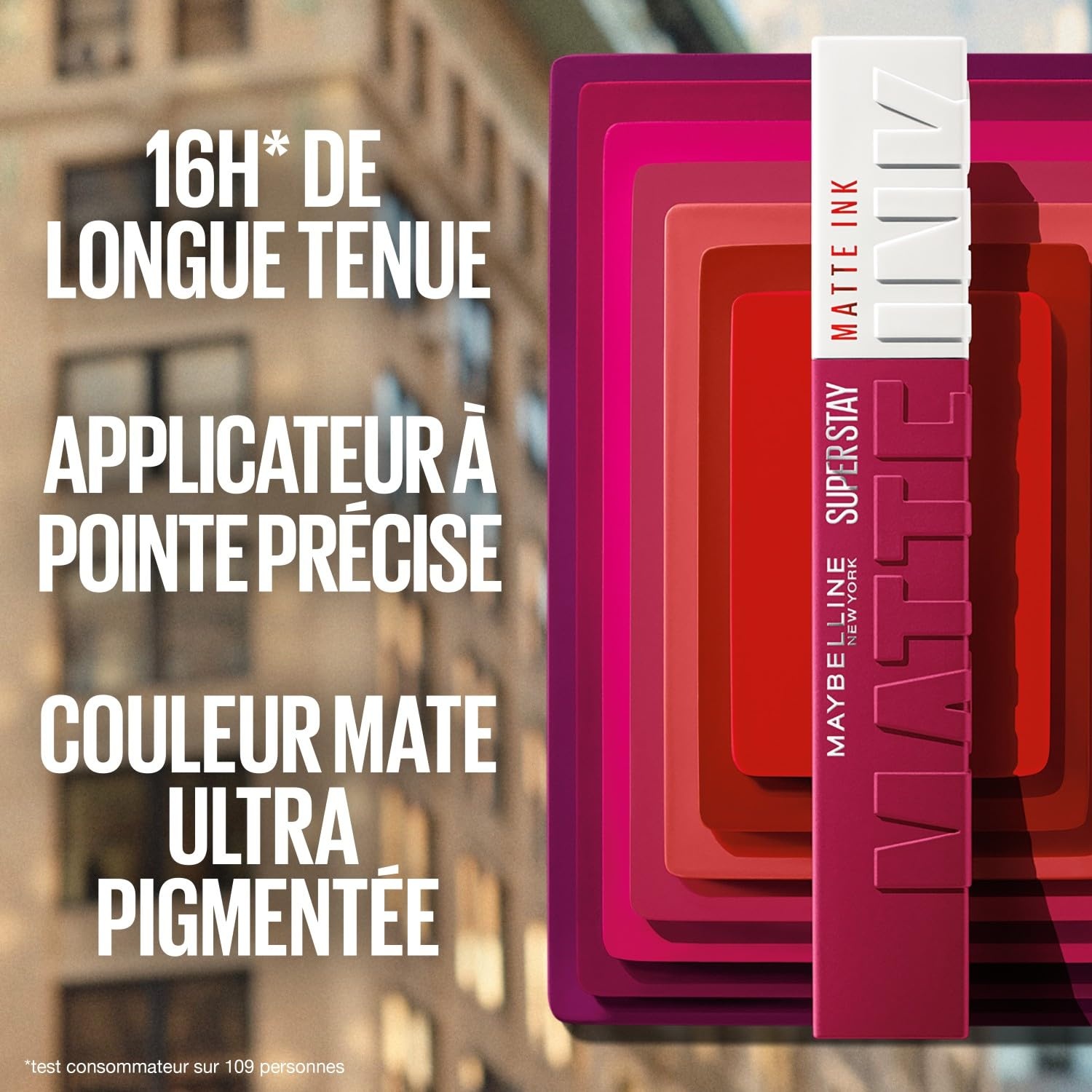 image:imageMaybelline New York Flssiger Lippenstift mit mattem Finish 16h Halt ohne Abfrben Vegane Formel Super Stay Matte Ink Moodmaker Nr 445 Energizer 5ml460 Optimiser