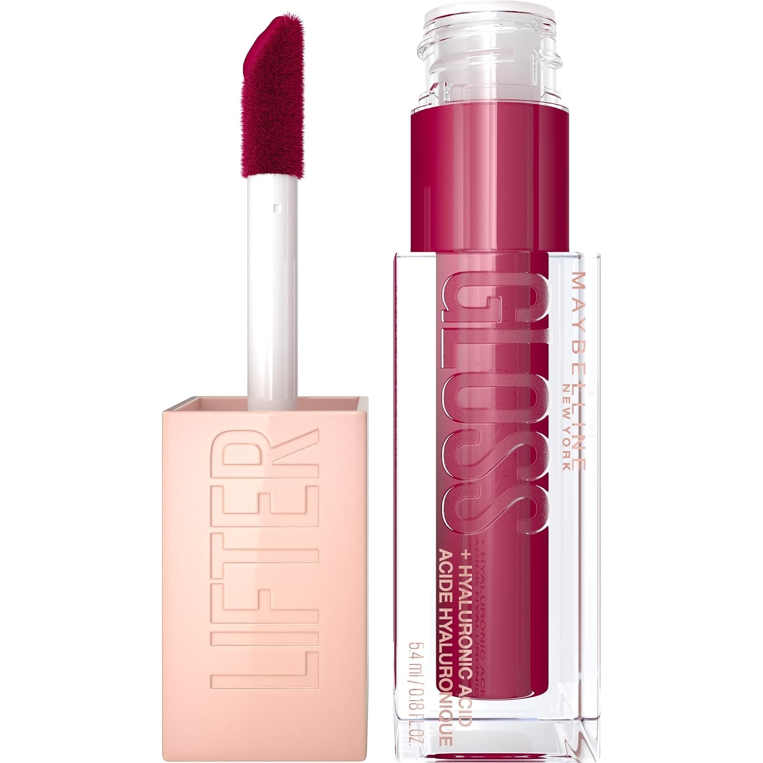 image:imageMaybelline New York Glnzender Lipgloss fr voller wirkende Lippen Feuchtigkeitsspendend Mit Hyaluronsure Lifter Gloss Farbe Nr 002 Ice Nude 1 x 54 ml025 Taffy