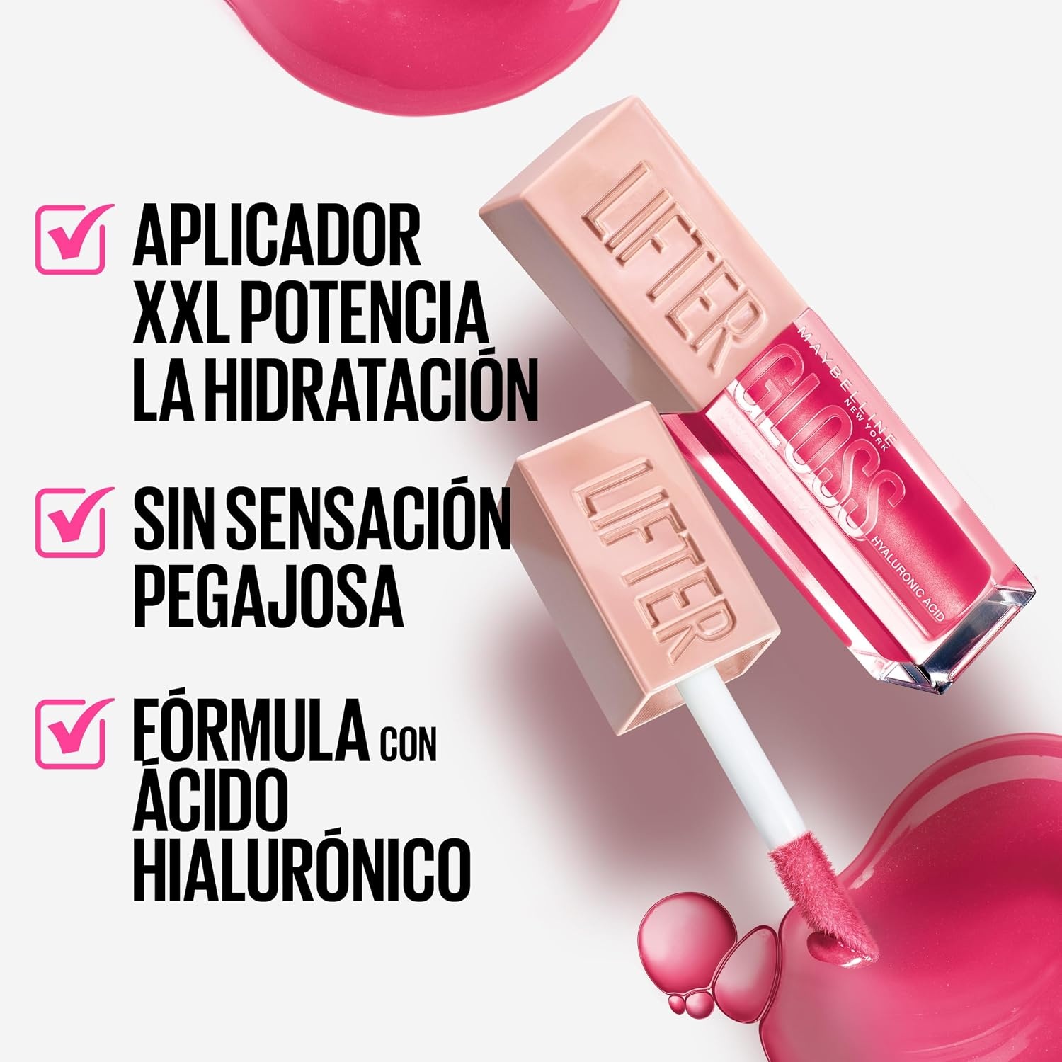 image:imageMaybelline New York Glnzender Lipgloss fr voller wirkende Lippen Feuchtigkeitsspendend Mit Hyaluronsure Lifter Gloss Farbe Nr 002 Ice Nude 1 x 54 mlGummibr