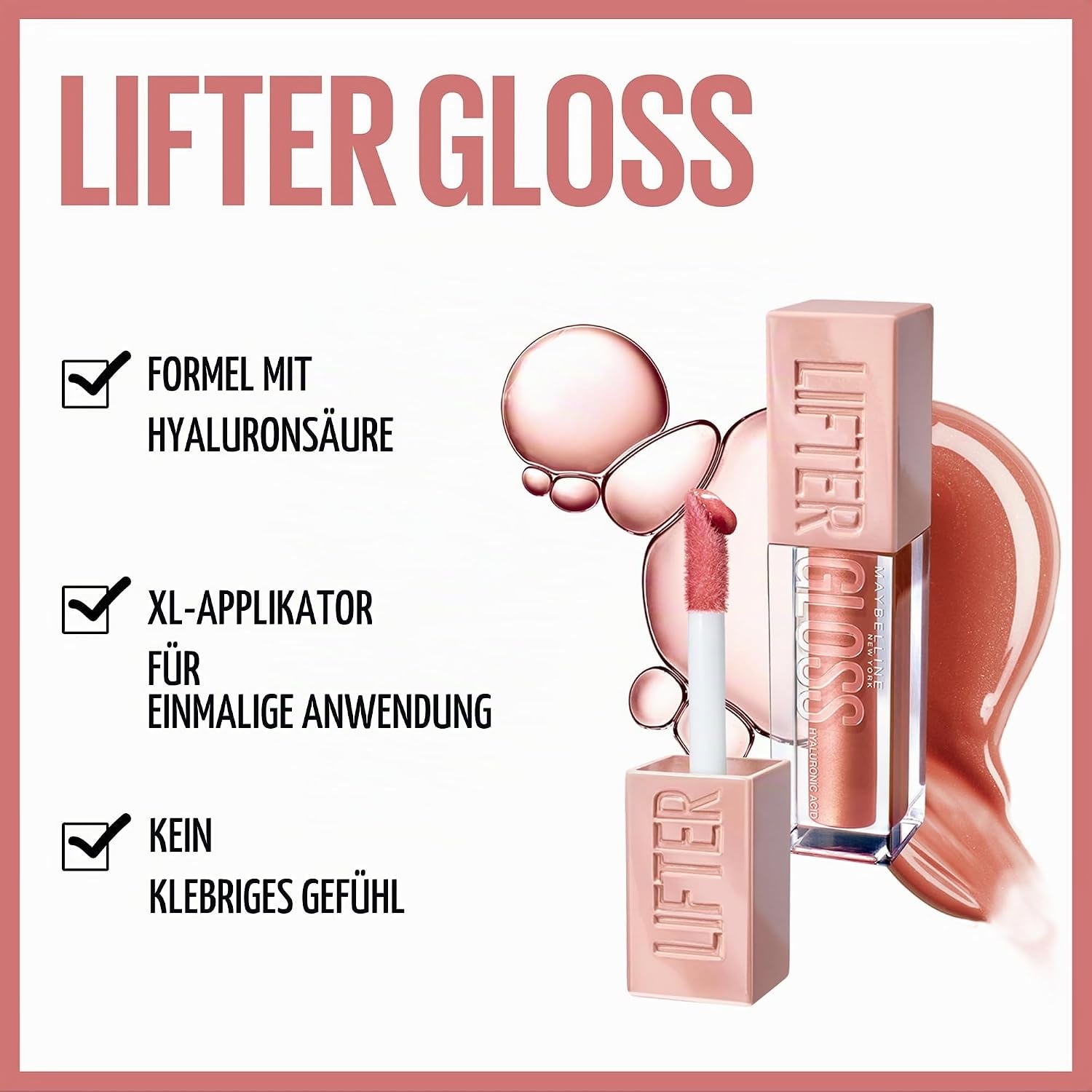 image:imageMaybelline New York Glnzender Lipgloss fr voller wirkende Lippen Feuchtigkeitsspendend Mit Hyaluronsure Lifter Gloss Farbe Nr 002 Ice Nude 1 x 54 mlNr 04 Silk