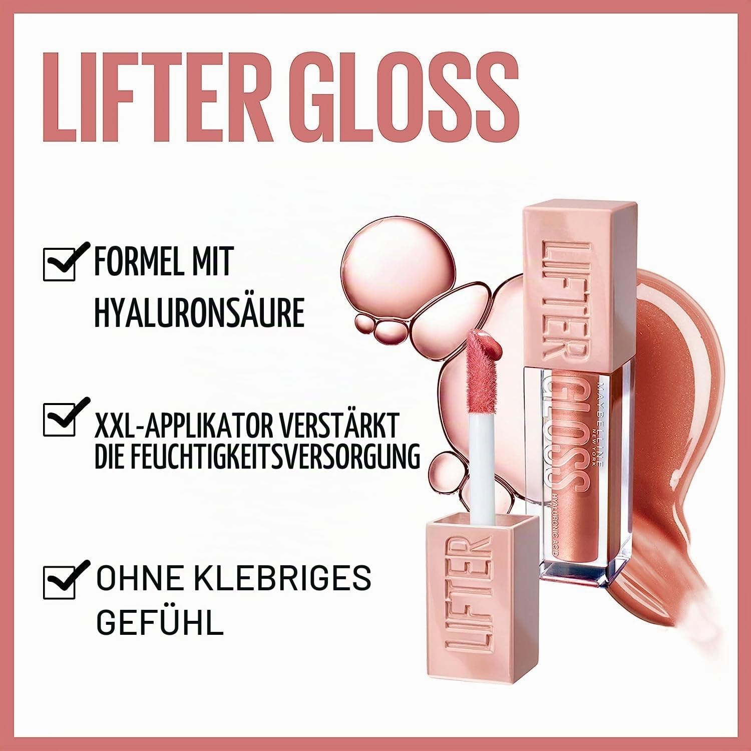 image:imageMaybelline New York Glnzender Lipgloss fr voller wirkende Lippen Feuchtigkeitsspendend Mit Hyaluronsure Lifter Gloss Farbe Nr 002 Ice Nude 1 x 54 mlPearl
