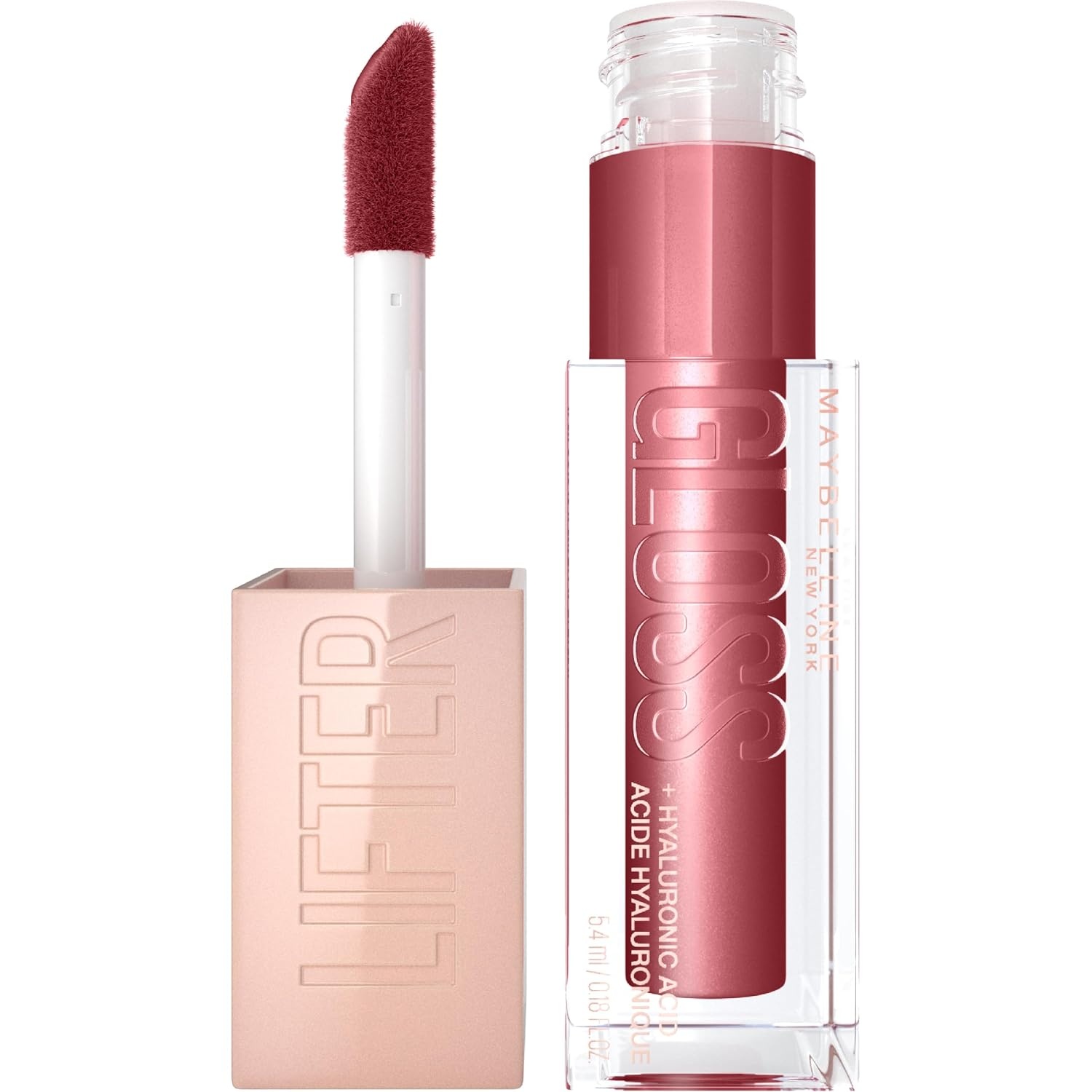 image:imageMaybelline New York Glnzender Lipgloss fr voller wirkende Lippen Feuchtigkeitsspendend Mit Hyaluronsure Lifter Gloss Farbe Nr 002 Ice Nude 1 x 54 mlRosa