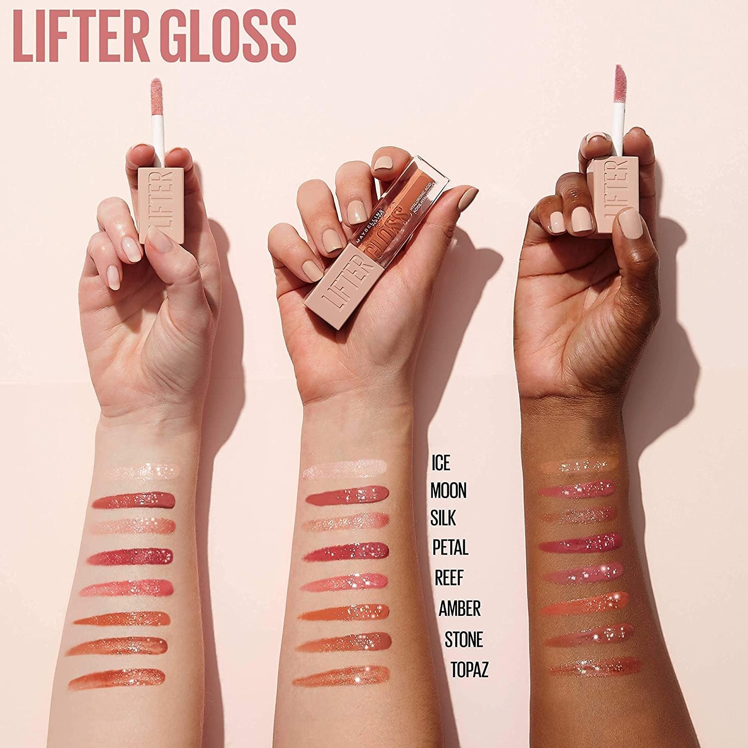 image:imageMaybelline New York Glnzender Lipgloss fr voller wirkende Lippen Feuchtigkeitsspendend Mit Hyaluronsure Lifter Gloss Farbe Nr 002 Ice Nude 1 x 54 mlstone