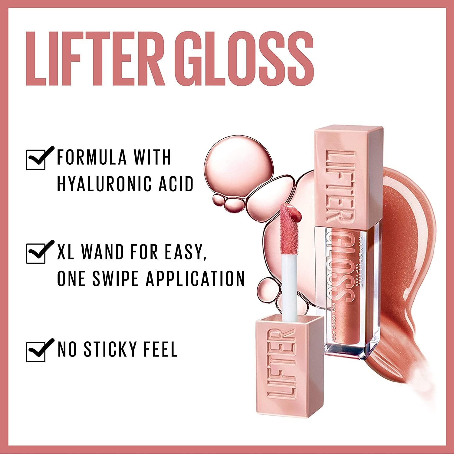 image:imageMaybelline New York Glnzender Lipgloss fr voller wirkende Lippen Feuchtigkeitsspendend Mit Hyaluronsure Lifter Gloss Farbe Nr 002 Ice Nude 1 x 54 mlstone