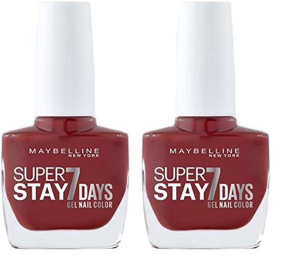 image:imageMaybelline New York Langanhaltender Nagellack mit GelFormel fr farbintensive Ngel Super Stay 7 Days Farblack Nr 501 Cherry Sin Rot 1 x 10 mlDeep Red