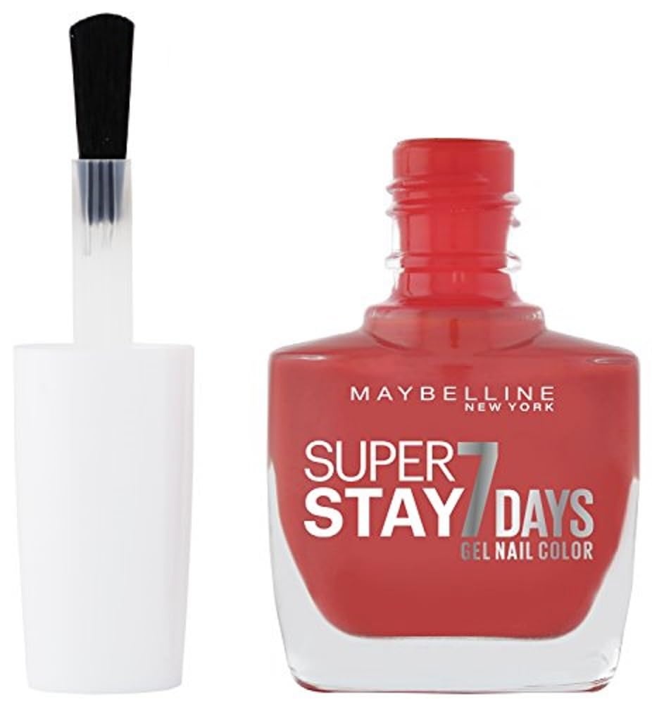 image:imageMaybelline New York Langanhaltender Nagellack mit GelFormel fr farbintensive Ngel Super Stay 7 Days Farblack Nr 501 Cherry Sin Rot 1 x 10 mlPassionate Red