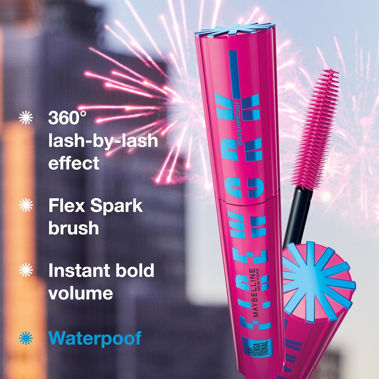 image:imageMaybelline New York Lash Sensational Firework Waterproof Mascara schwarze wasserfest Wimperntusche fr maximal lange und voluminse Wimpern 10 mlSehr schwarz