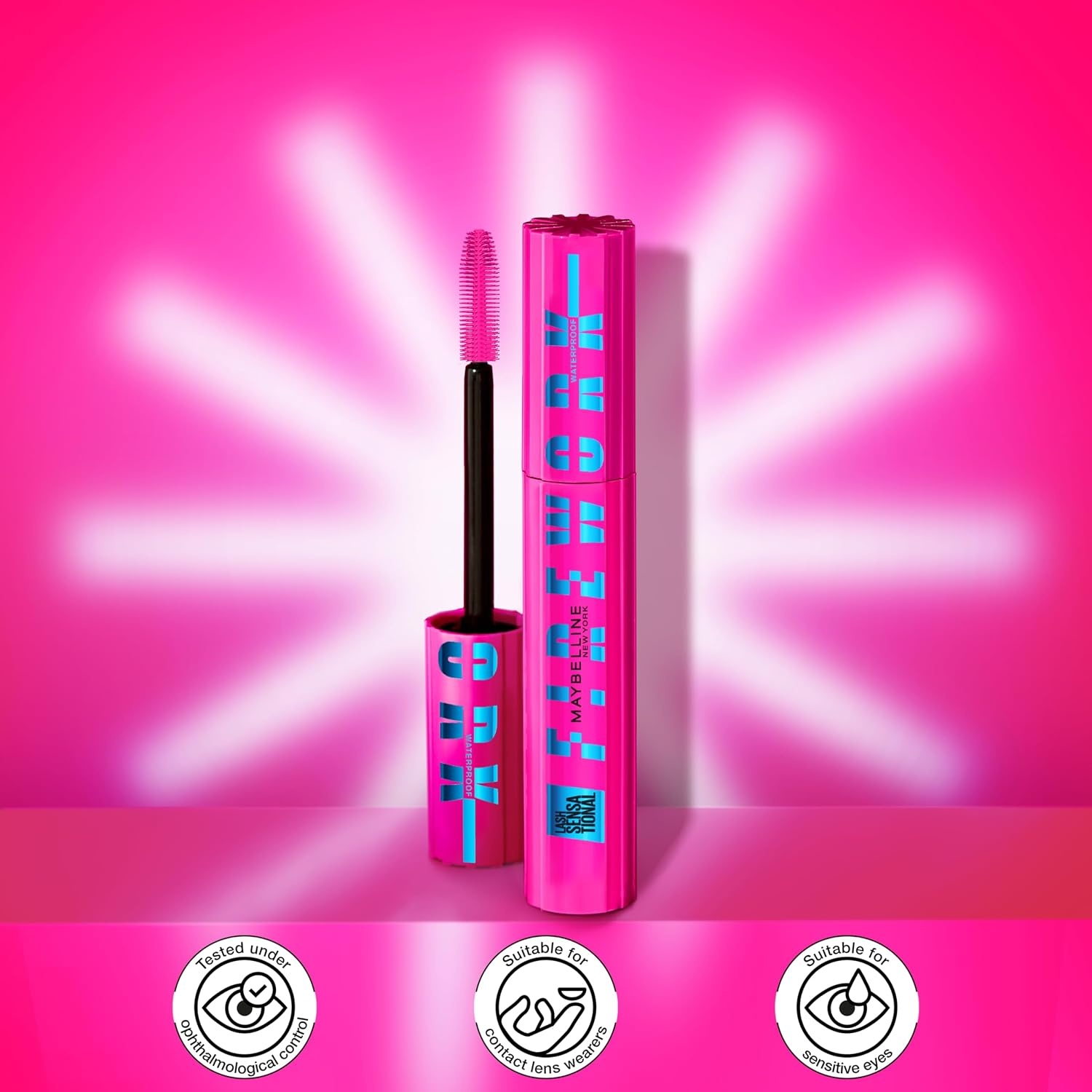 image:imageMaybelline New York Lash Sensational Firework Waterproof Mascara schwarze wasserfest Wimperntusche fr maximal lange und voluminse Wimpern 10 mlSehr schwarz