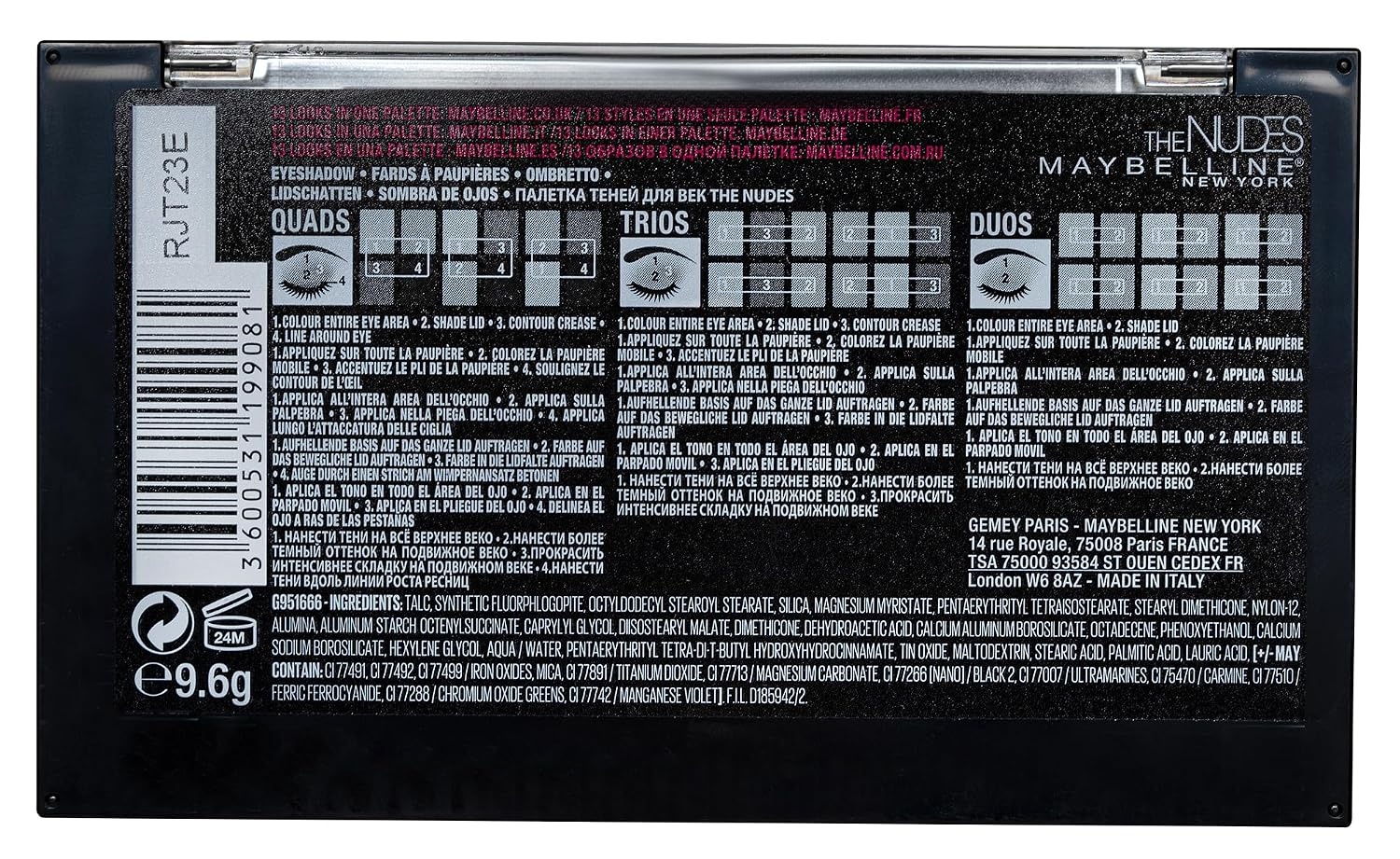 image:imageMaybelline New York Lidschatten Palette The Nudes Palette 12 Farben The Burgundy Bar1 stck 1er Pack