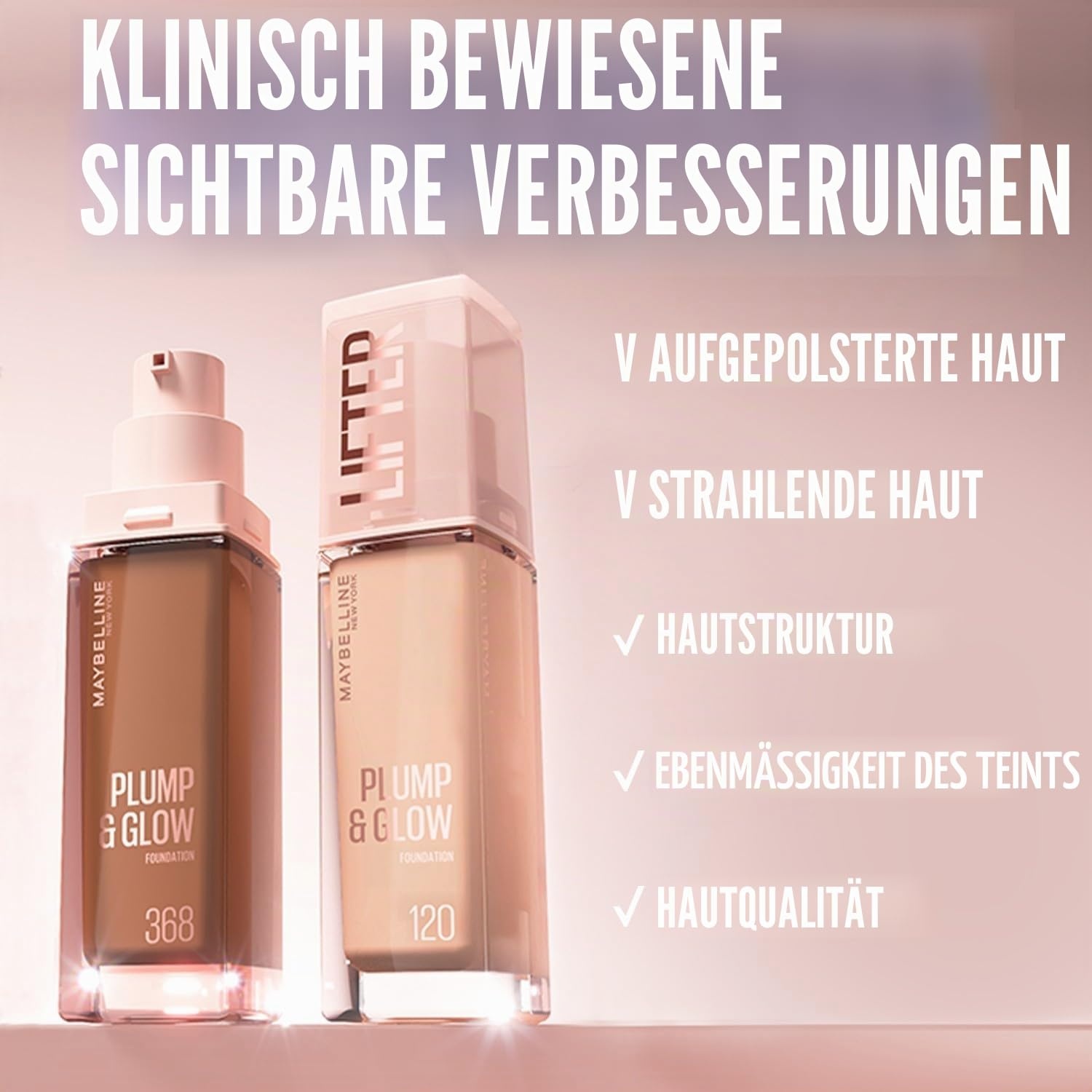image:imageMaybelline New York Lifter Foundation Flssiges Makeup fr strahlenden Teint mit Hyaluron und Niacinamid polstert auf amp spendet Feuchtigkeit Nr 220 30 ml123