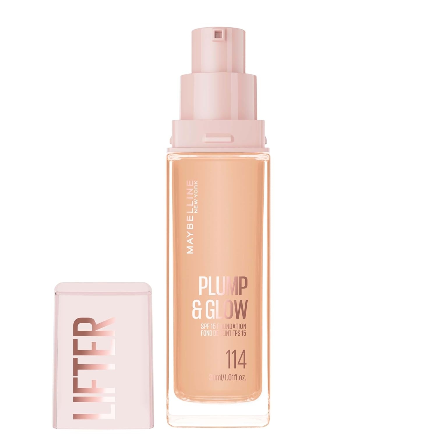 image:imageMaybelline New York Lifter Foundation Flssiges Makeup fr strahlenden Teint mit Hyaluron und Niacinamid polstert auf amp spendet Feuchtigkeit Nr 220 30 mlFarbton 114