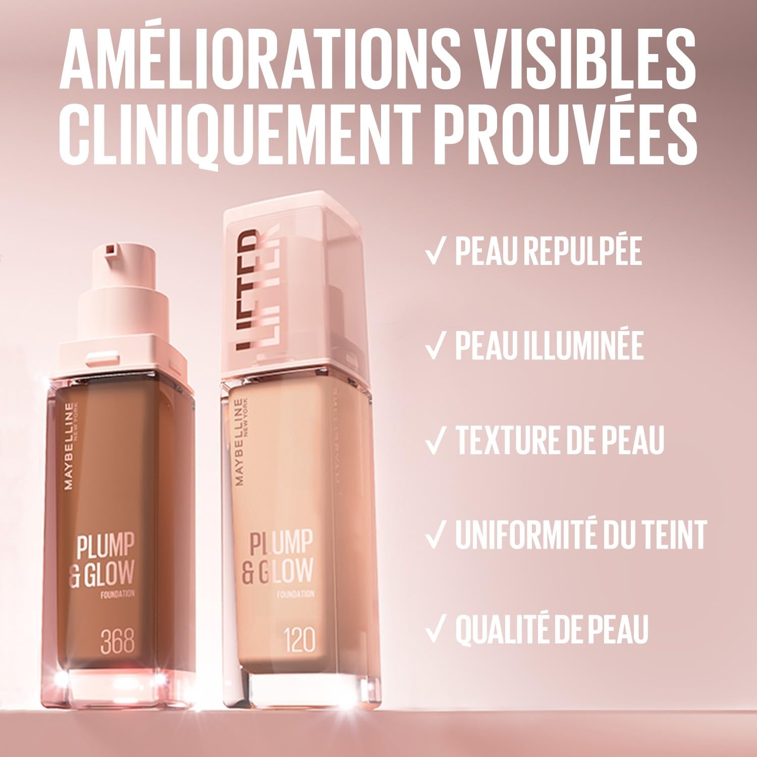 image:imageMaybelline New York Lifter Foundation Flssiges Makeup fr strahlenden Teint mit Hyaluron und Niacinamid polstert auf amp spendet Feuchtigkeit Nr 220 30 ml325