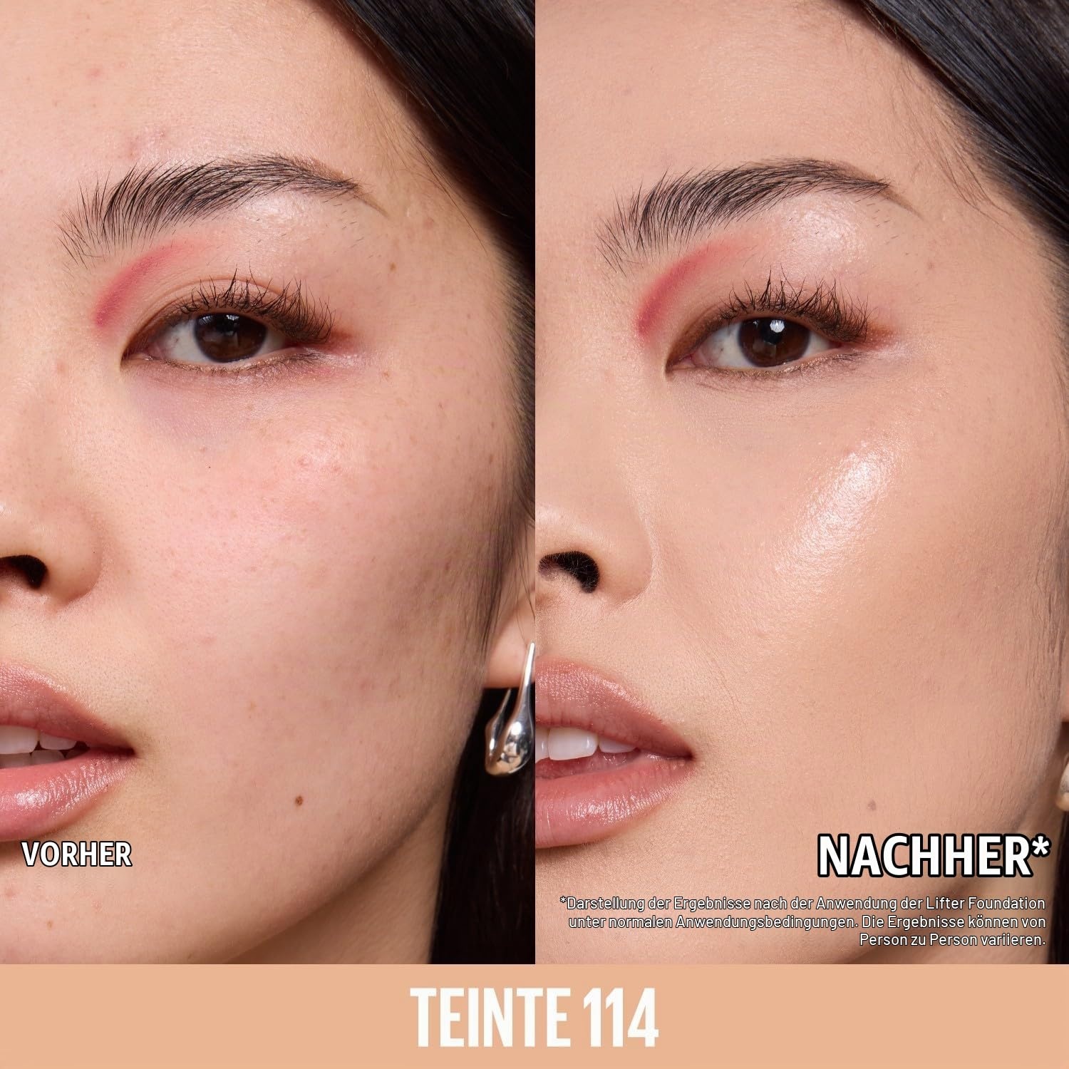 image:imageMaybelline New York Lifter Foundation Flssiges Makeup fr strahlenden Teint mit Hyaluron und Niacinamid polstert auf amp spendet Feuchtigkeit Nr 220 30 mlFarbton 114