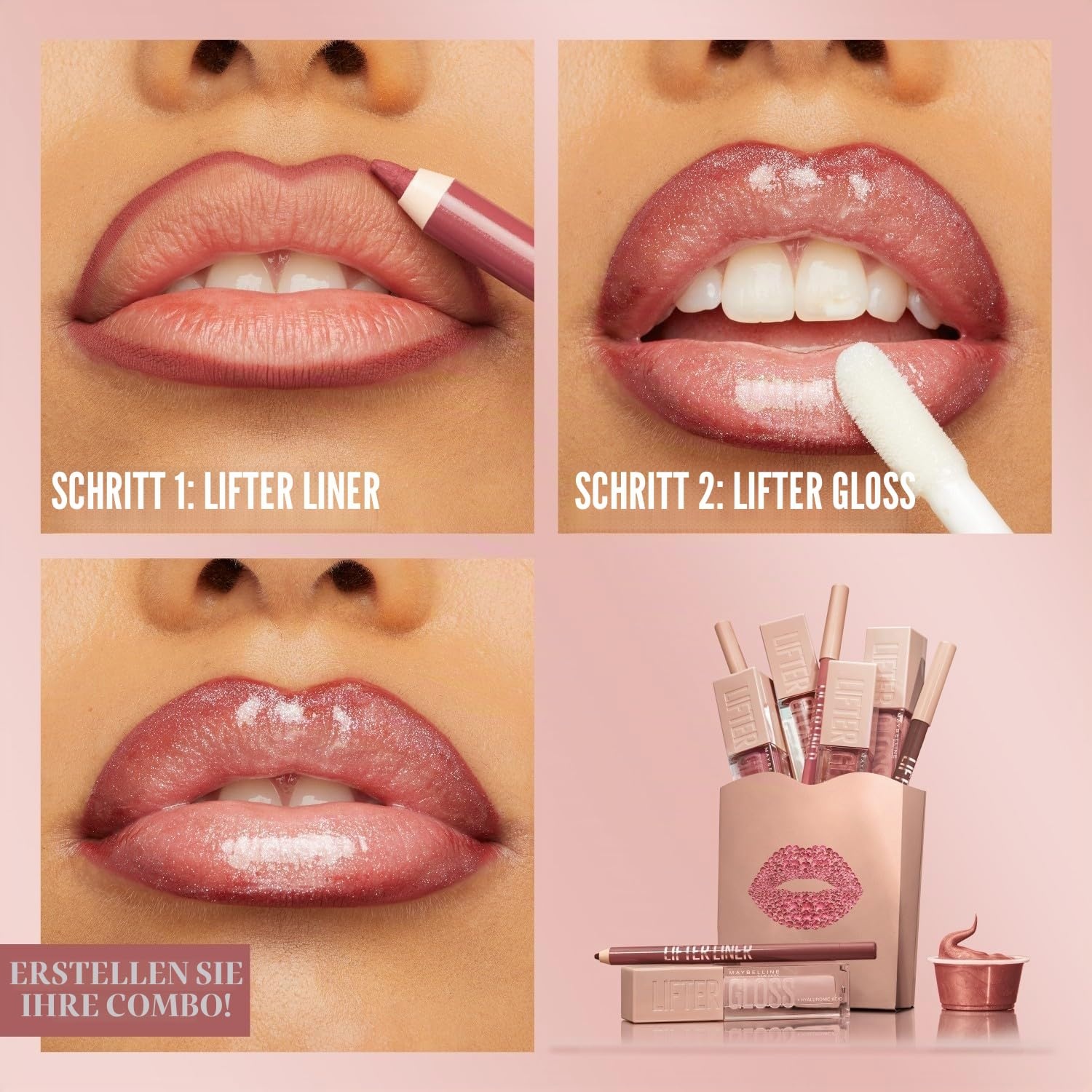 image:imageMaybelline New York Lifter Liner Lipliner fr volle amp pralle Lippen mit LiftingEffekt Cremiger Lippenkonturenstift mit Hyaluronsure Nr 05 On It 13g001 Cross The Line