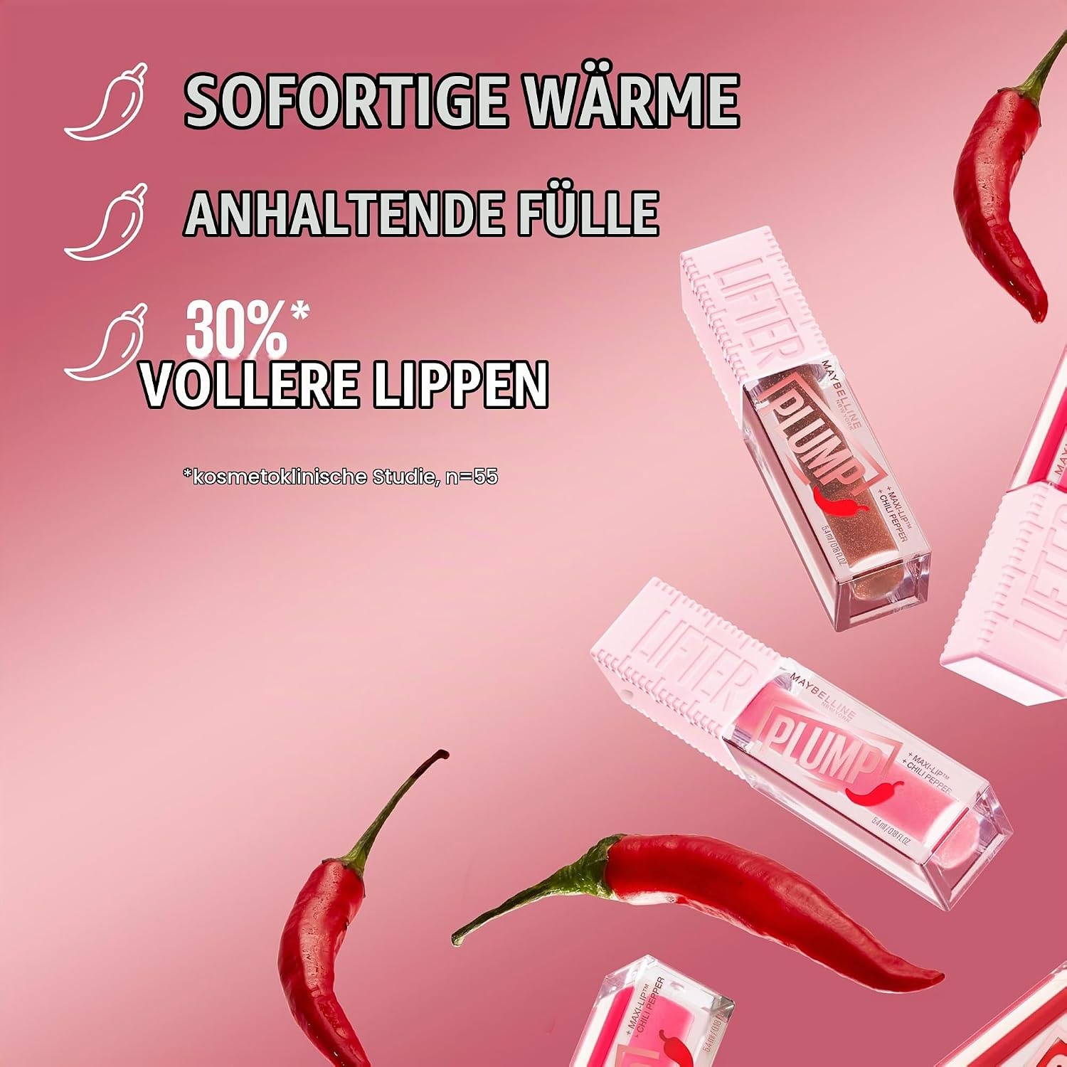 image:imageMaybelline New York Lipgloss fr vollere Lippen 005 Peach Feaver 54 ml003 Pink Sting