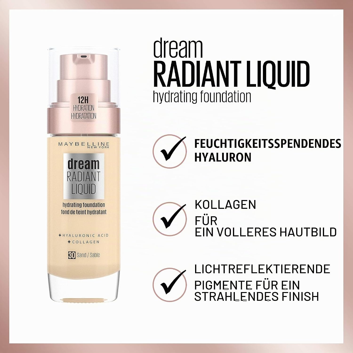 image:imageMaybelline New York Make Up Dream Radiant Liquid MakeUp Flssige Foundation Nr 30 Sand 30 mlNr 30 Sand