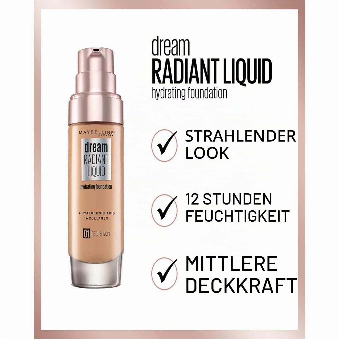 image:imageMaybelline New York Make Up Dream Radiant Liquid MakeUp Flssige Foundation Nr 30 Sand 30 mlTrue Beige