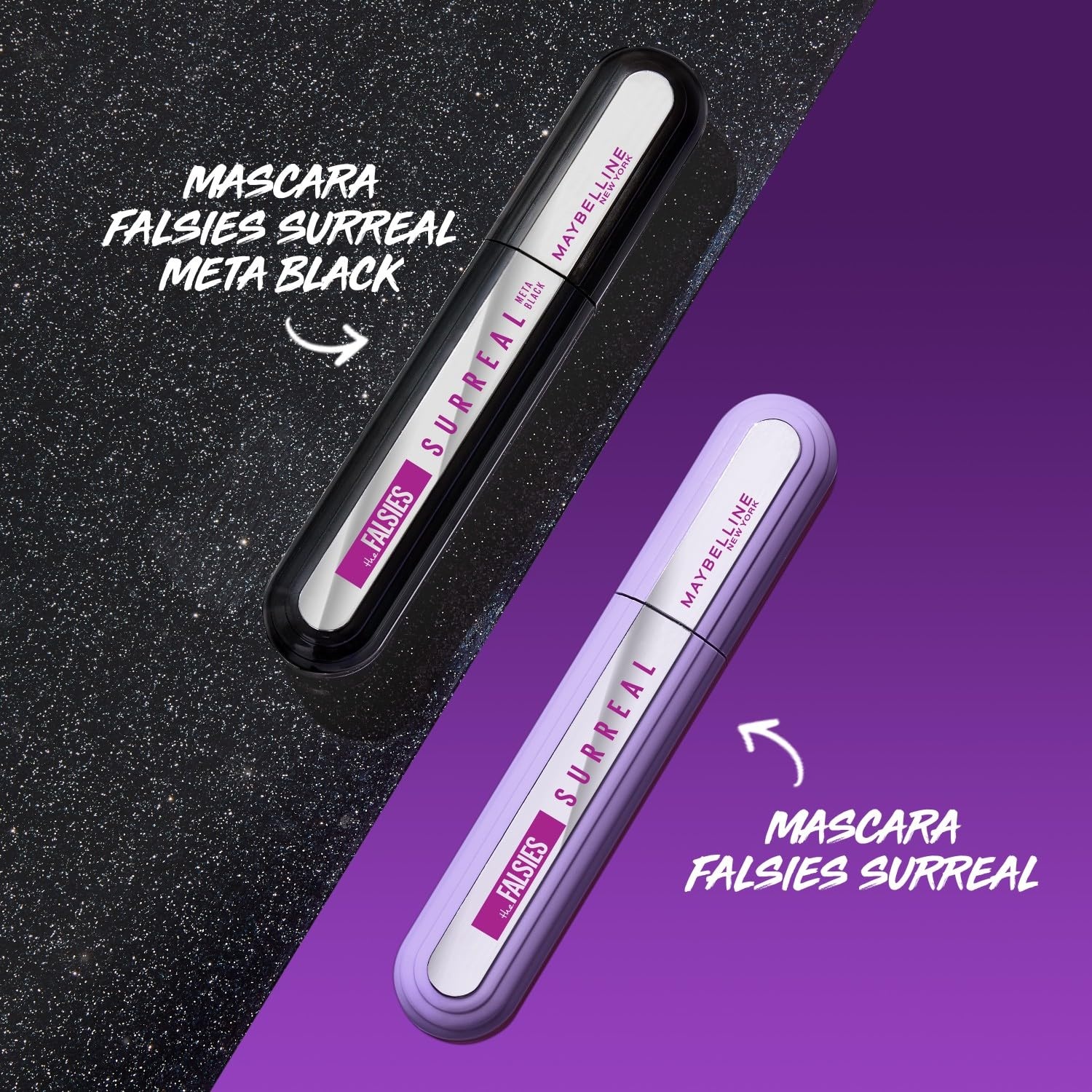 image:imageMaybelline New York Mascara mit Falsche Wimpern Effekt Hybrid Faser Technologie und verlngernder Helix Brste The Falsies Surreal Mascara 10 mlschwarzes