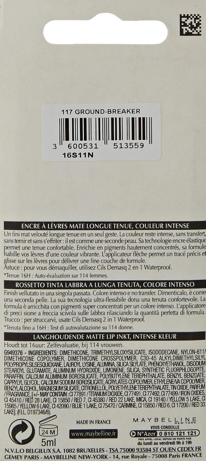 image:imageMaybelline New York Matte Ink Lippenstift Nr 118 Dancer 5 ml117 GroundBreaker