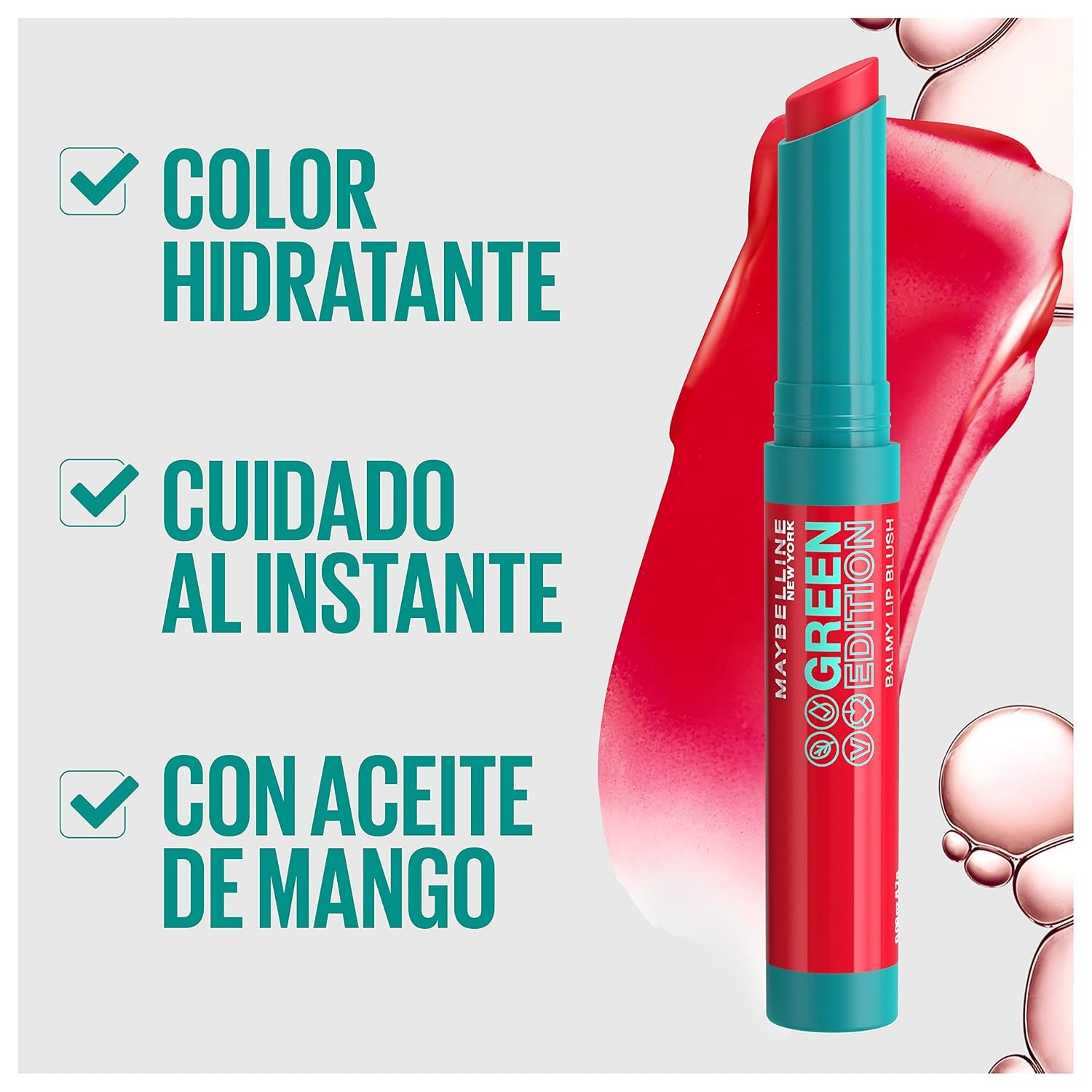 image:imageMaybelline New York Pflegender Lippenstift mit glnzendem Finish Vegane Formel mit natrlichen Inhaltsstoffen Green Edition Balmy Lip Blush Nr 009 Lightning 1 Stck002 Bonfire