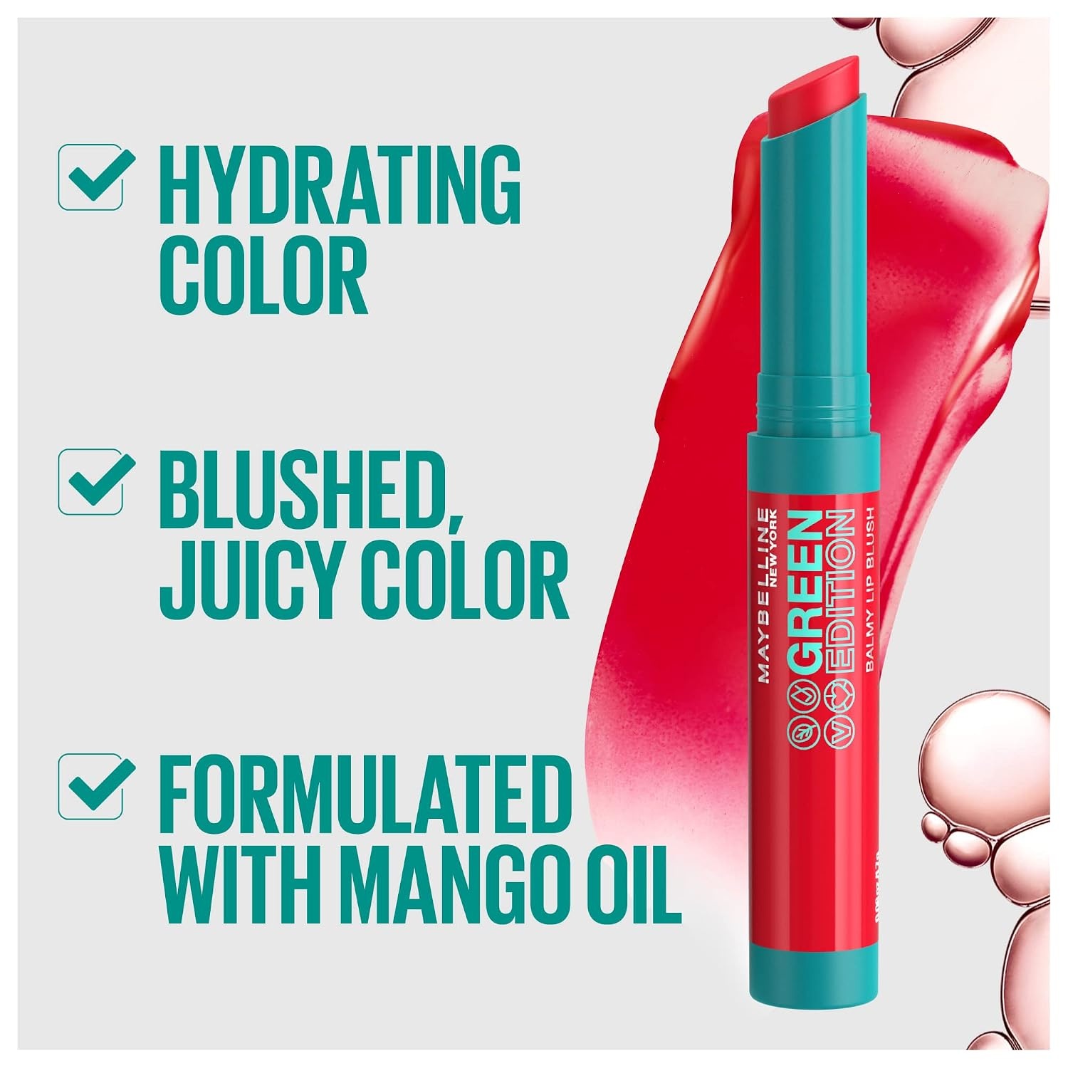 image:imageMaybelline New York Pflegender Lippenstift mit glnzendem Finish Vegane Formel mit natrlichen Inhaltsstoffen Green Edition Balmy Lip Blush Nr 009 Lightning 1 Stck002 Bonfire