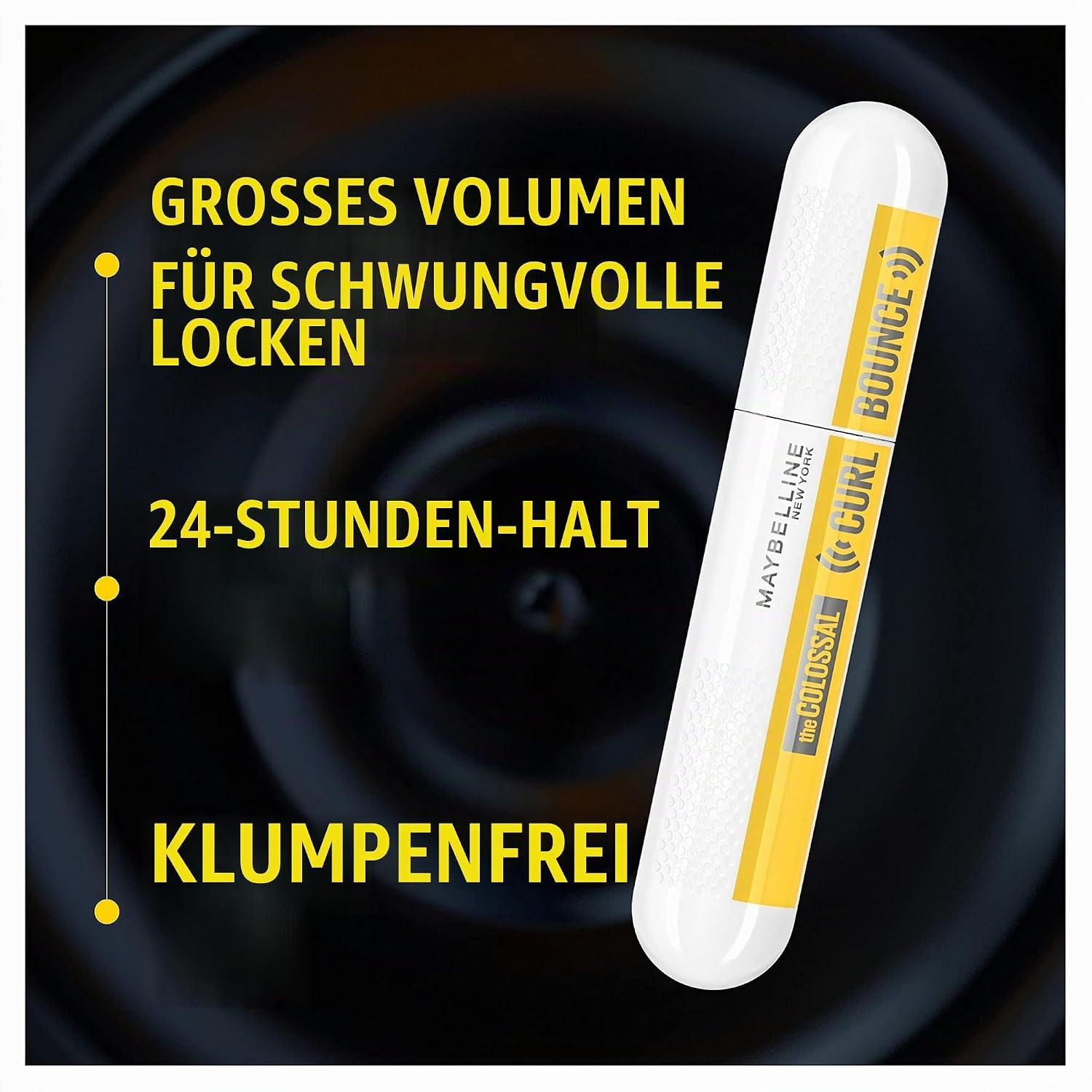 image:imageMaybelline New York Schwarze Wimperntusche fr 24h Schwung und Volumen Mit Memory Curl Formel fr unvergessliches Augen Makeup Colossal Curl Bounce Mascara Very Black 1 x 10 mlsehr schwarz