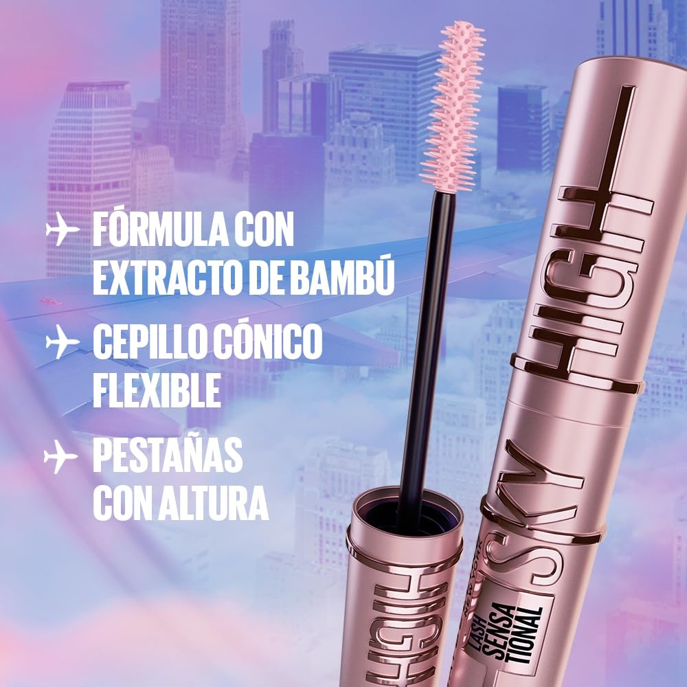 image:imageMaybelline New York Schwarze Wimperntusche fr extrem lange Wimpern Lash Sensational Sky High Mascara Very Black Lash Sensational Sky High Mascara Burgundy Haze