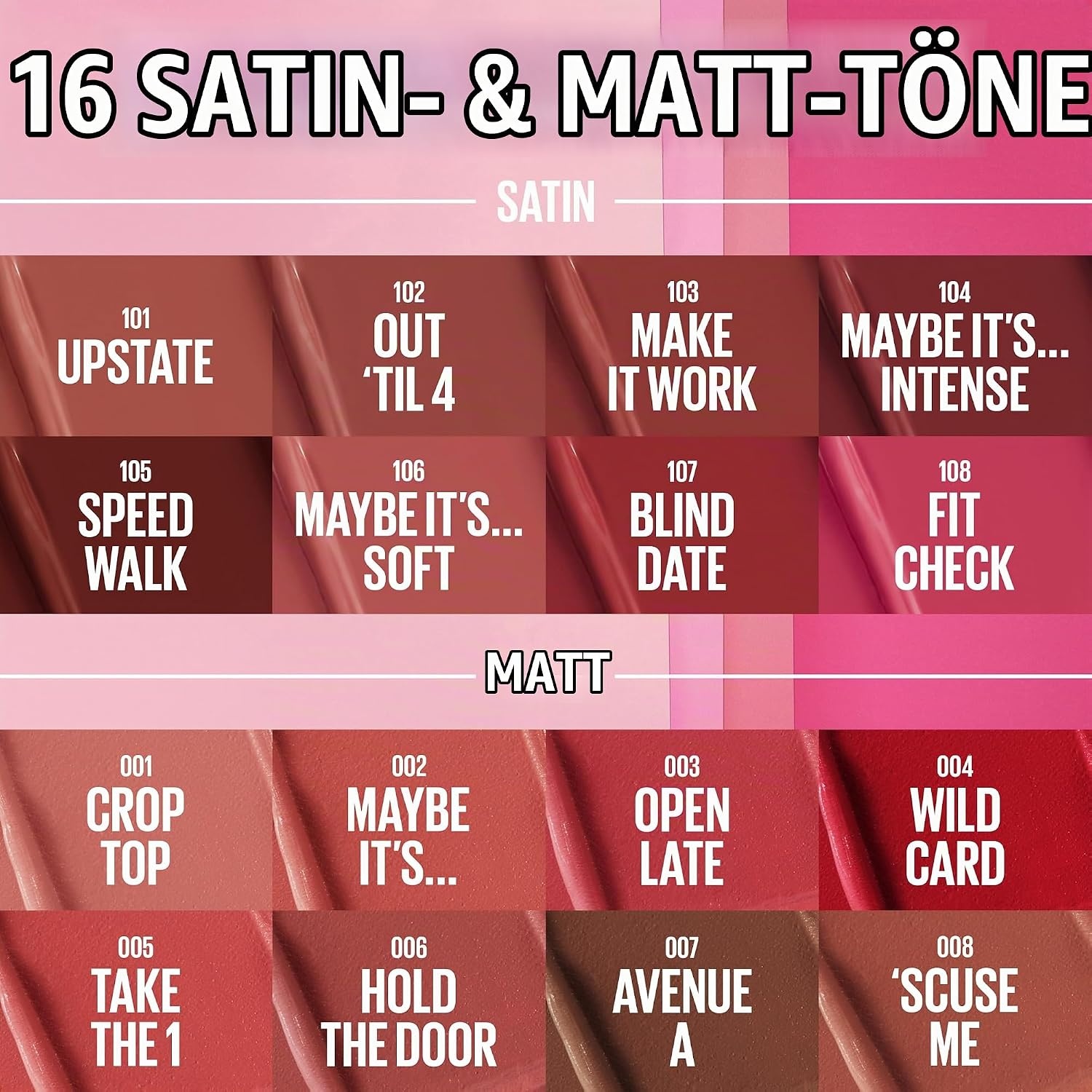 image:imageMaybelline New York Serum Lippenstift Matte Pflegender Lippenstift fr 8H Feuchtigkeit mit Hyaluronsure amp len Weiches MattFinish amp Satte Farbe Nr 002 Maybe Its 45g007 Avenue A