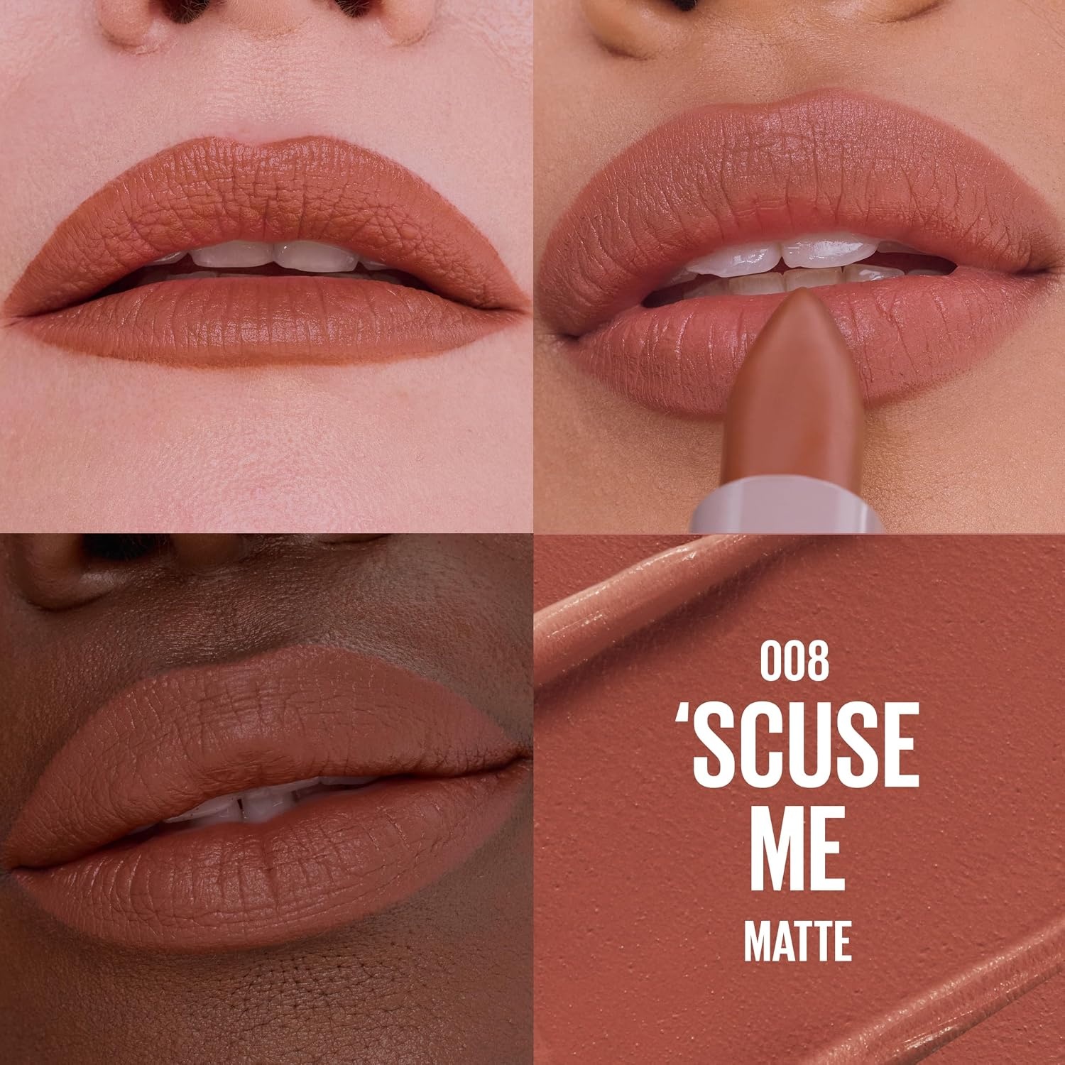 image:imageMaybelline New York Serum Lippenstift Matte Pflegender Lippenstift fr 8H Feuchtigkeit mit Hyaluronsure amp len Weiches MattFinish amp Satte Farbe Nr 002 Maybe Its 45g008 Scuse Me